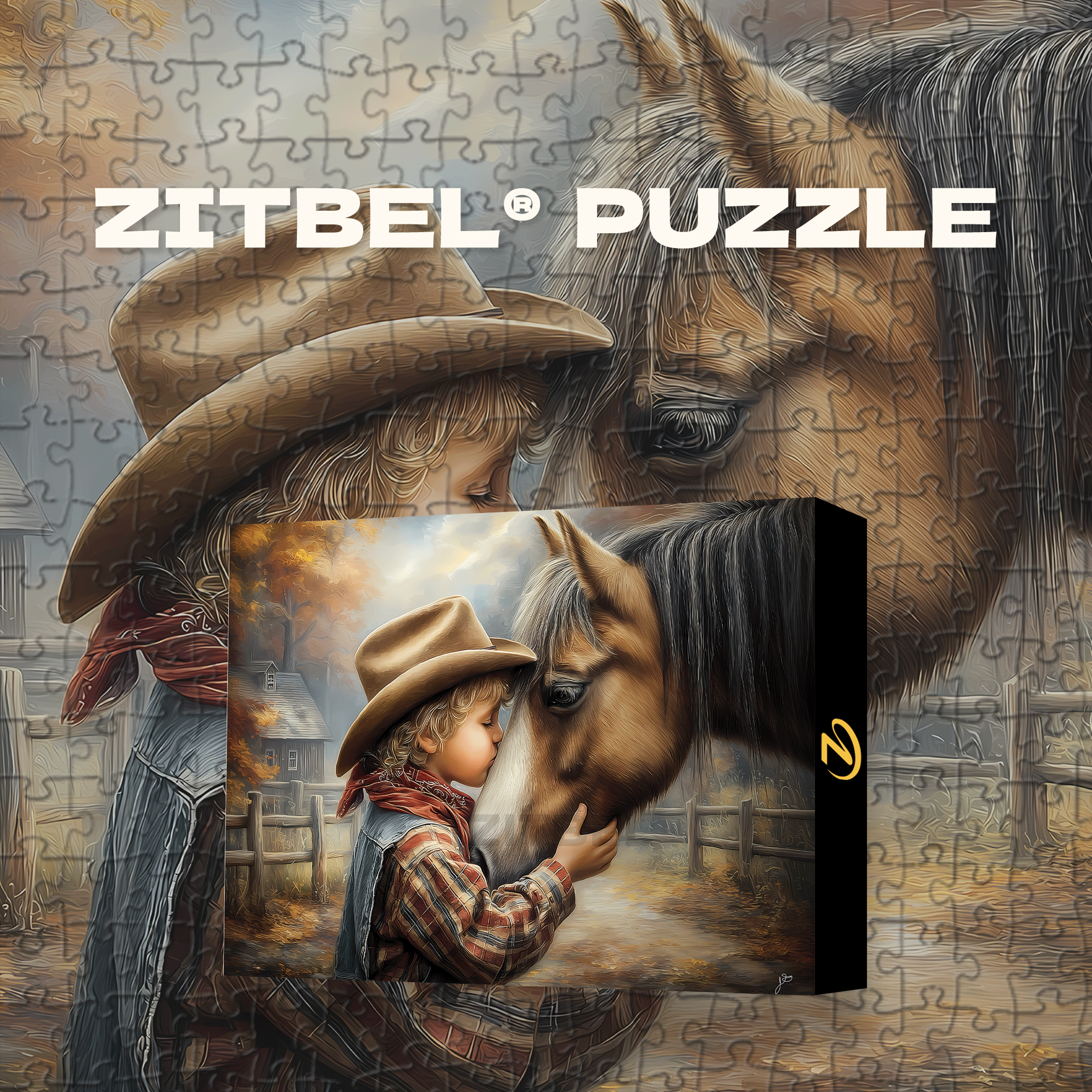 A Cowboy's Best Friend 500pcs/1000pcs Jigsaw Puzzle, Scratch-Resistant, Interactive Family Game & Brain-Boosting DIY Decor, Perfect for Halloween, Christmas & New Year Gifts, Family Puzzle Game