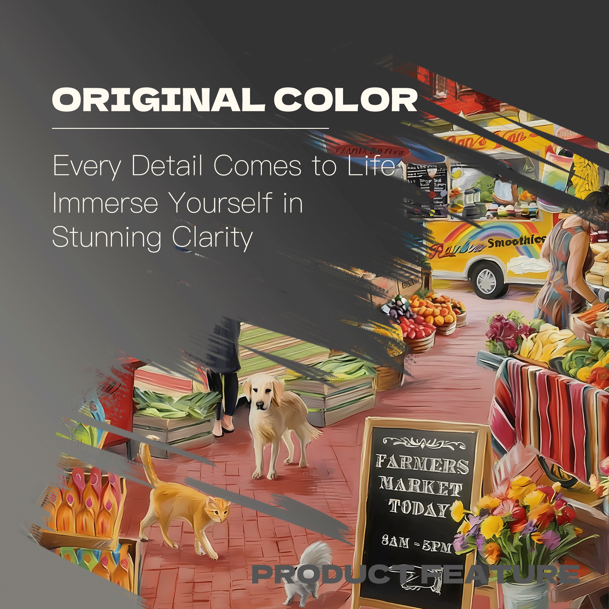 A Day at the Farmer's Market 500pcs/1000pcs Jigsaw Puzzle, Scratch-Resistant, Interactive Family Game & Brain-Boosting DIY Decor, Perfect for Halloween, Christmas & New Year Gifts, Family Puzzle Game