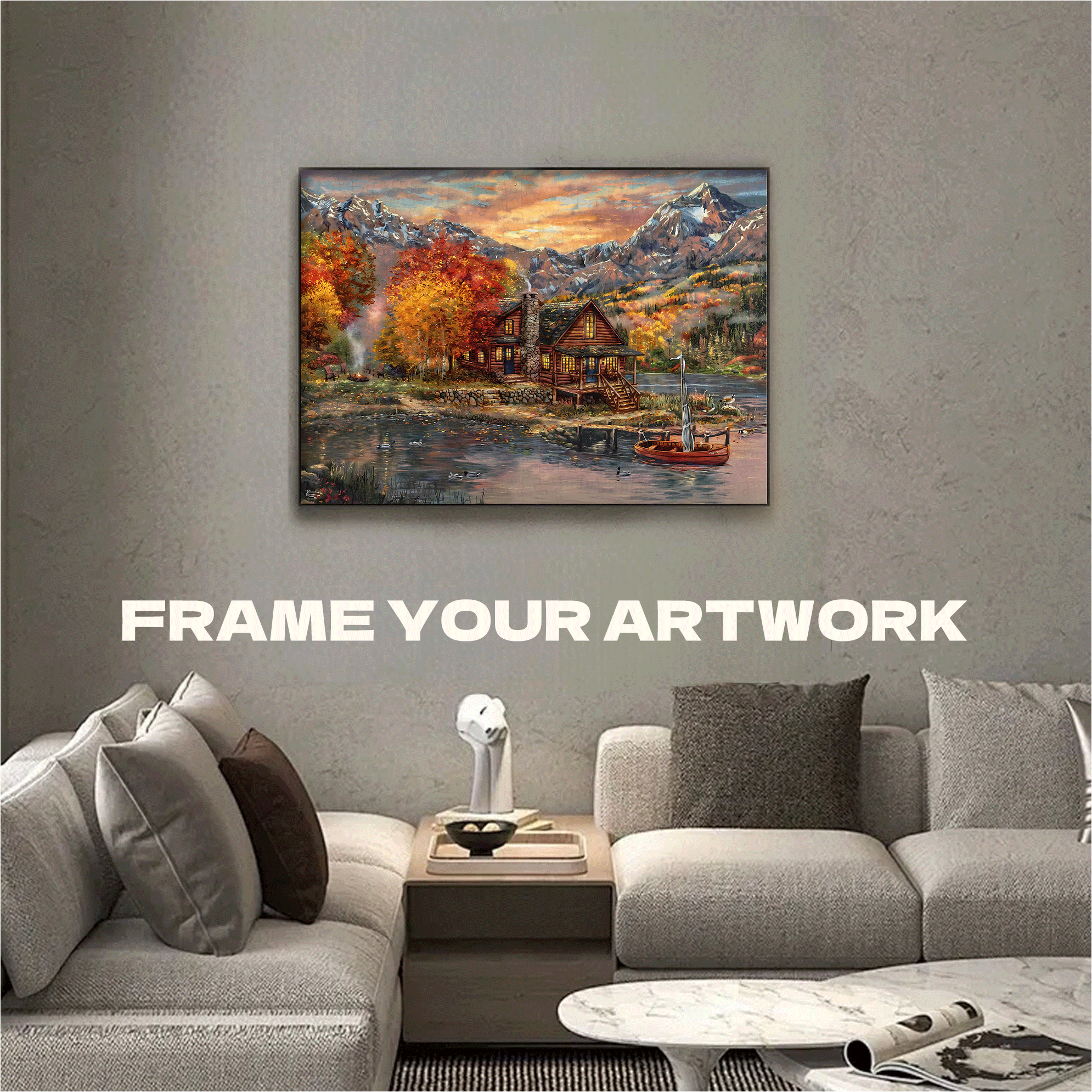 A Perfect Fall Day 500pcs/1000pcs Jigsaw Puzzle, Scratch-Resistant, Interactive Family Game & Brain-Boosting DIY Decor, Perfect for Halloween, Christmas & New Year Gifts, Family Puzzle Game