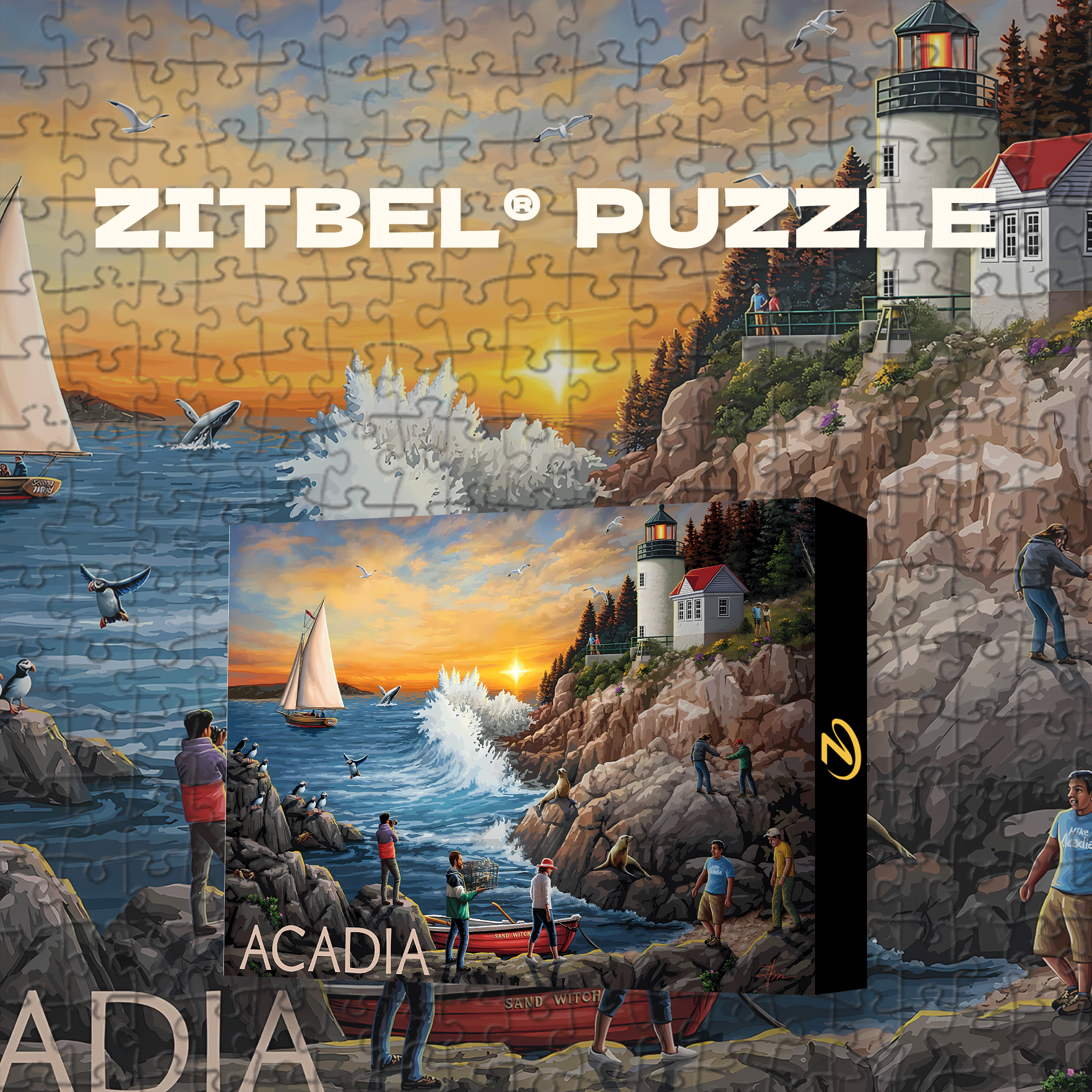 Acadia National Park 500pcs/1000pcs Jigsaw Puzzle, Scratch-Resistant, Interactive Family Game & Brain-Boosting DIY Decor, Perfect for Halloween, Christmas & New Year Gifts, Family Puzzle Game