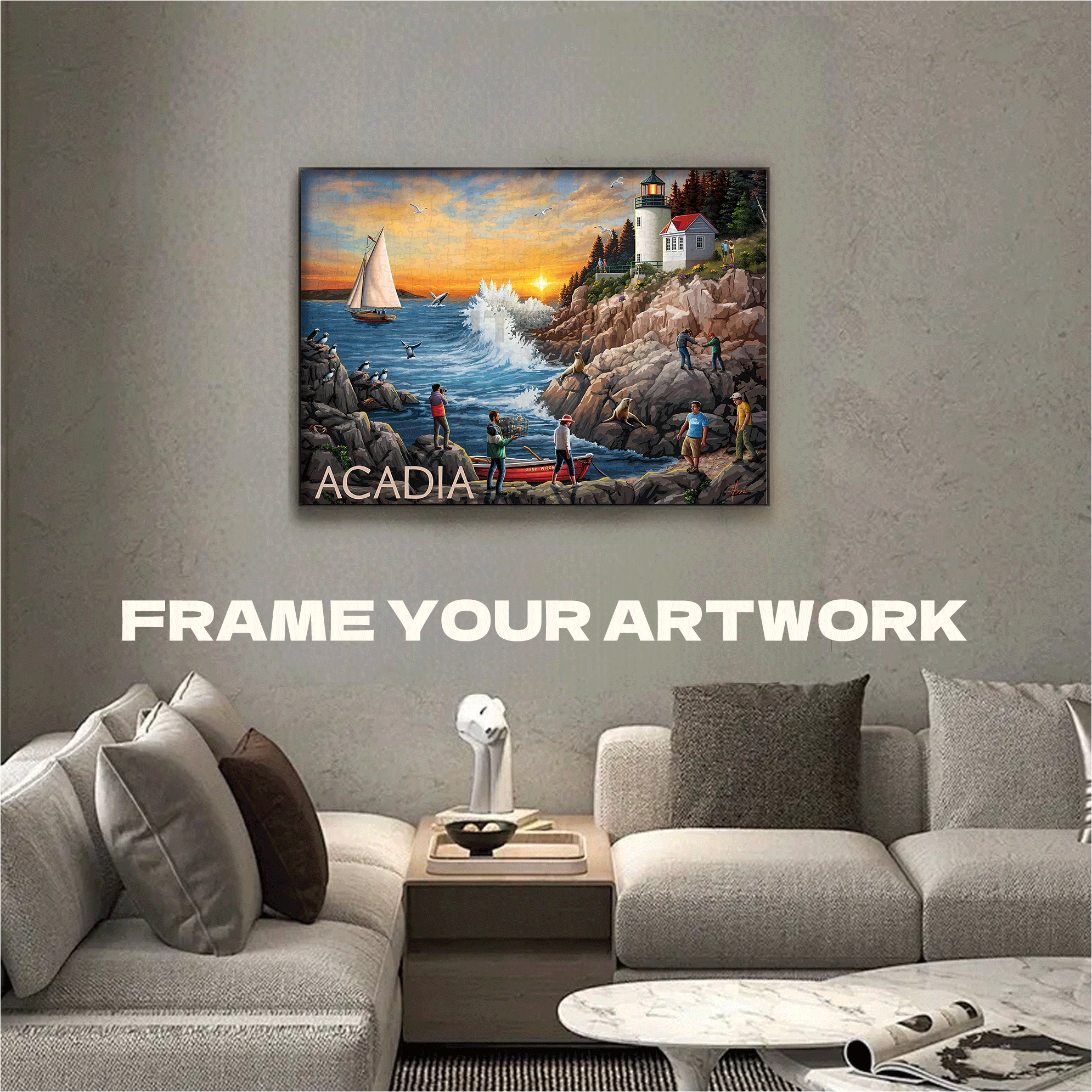 Acadia National Park 500pcs/1000pcs Jigsaw Puzzle, Scratch-Resistant, Interactive Family Game & Brain-Boosting DIY Decor, Perfect for Halloween, Christmas & New Year Gifts, Family Puzzle Game