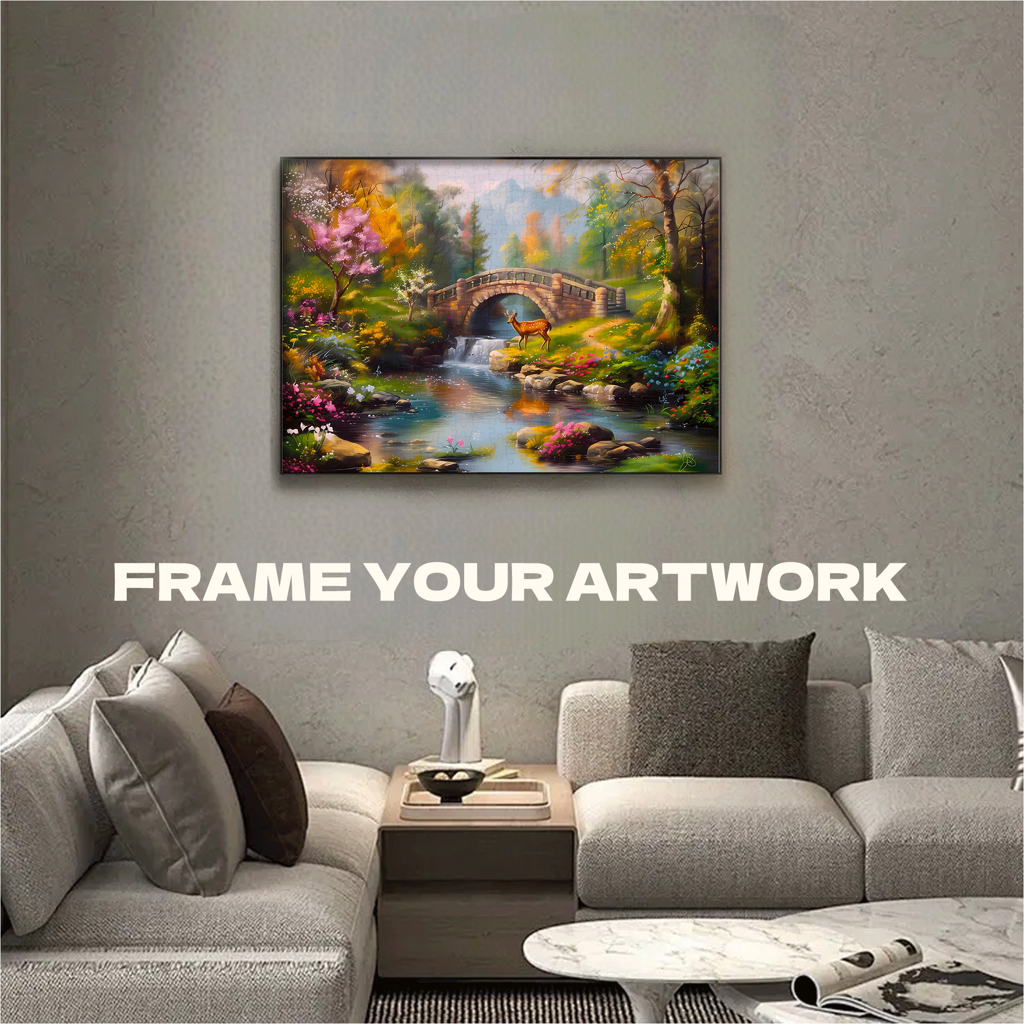 Afternoon Peace 500pcs/1000pcs Jigsaw Puzzle, Scratch-Resistant, Interactive Family Game & Brain-Boosting DIY Decor, Perfect for Halloween, Christmas & New Year Gifts, Family Puzzle Game