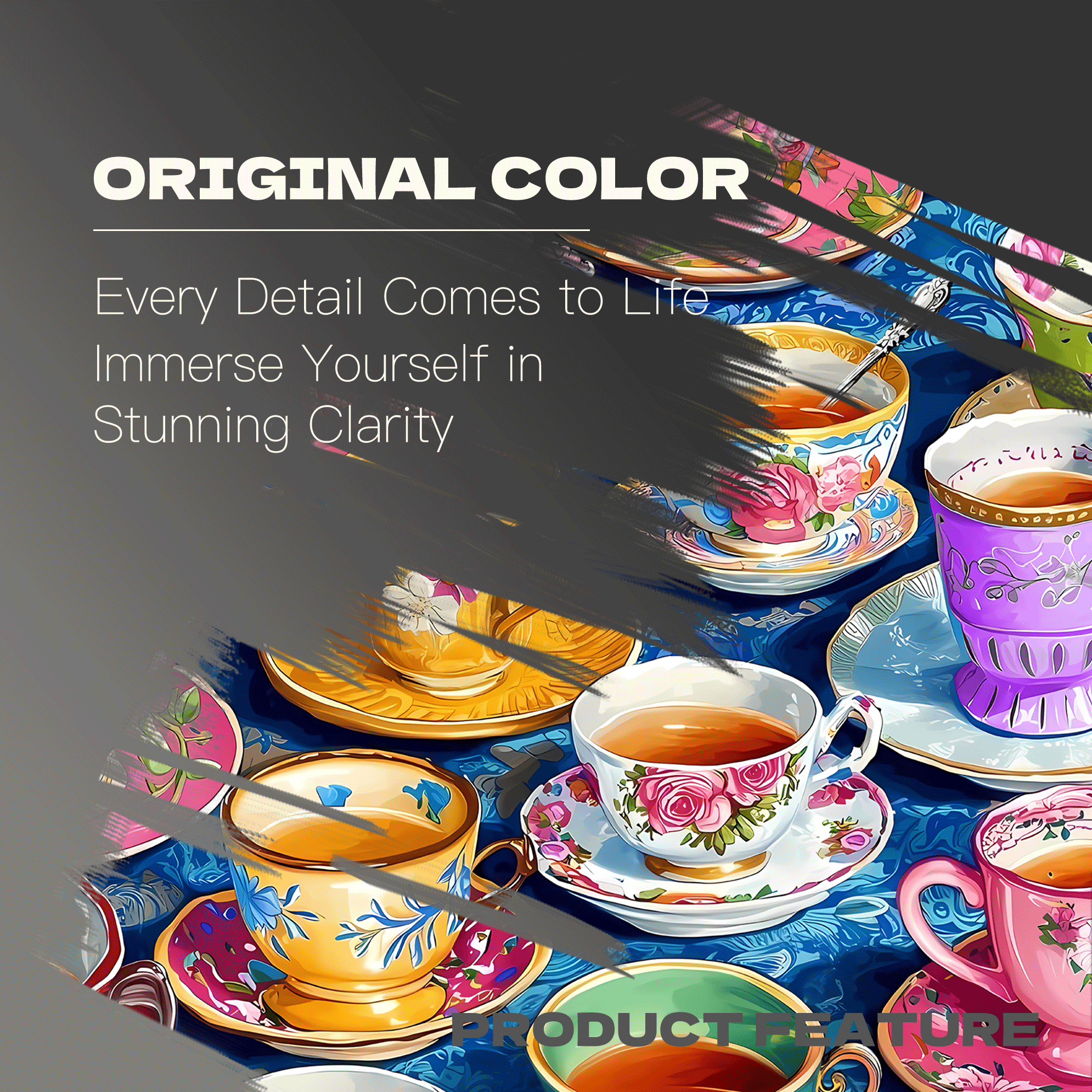 Beautiful Tea Cup 500pcs/1000pcs Jigsaw Puzzle, Scratch-Resistant, Interactive Family Game & Brain-Boosting DIY Decor, Perfect for Halloween, Christmas & New Year Gifts, Family Puzzle Game