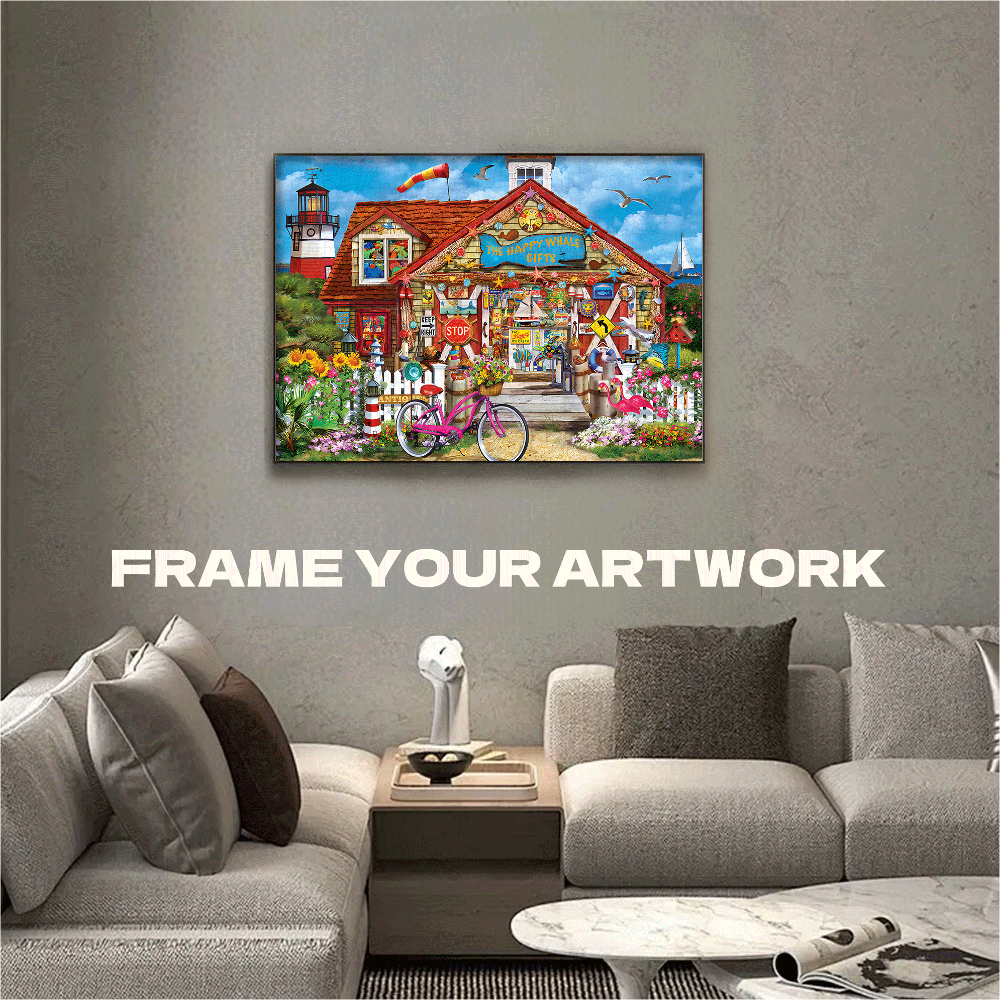 New England 500pcs/1000pcs Jigsaw Puzzle, Scratch-Resistant, Interactive Family Game & Brain-Boosting DIY Decor, Perfect for Halloween, Christmas & New Year Gifts, Family Puzzle Game