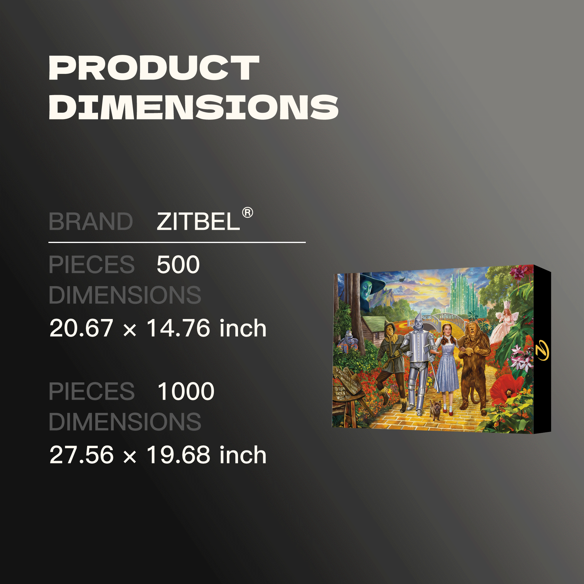 Off To See the Wizard 500pcs/1000pcs Jigsaw Puzzle, Scratch-Resistant, Interactive Family Game & Brain-Boosting DIY Decor, Perfect for Halloween, Christmas & New Year Gifts, Family Puzzle Game