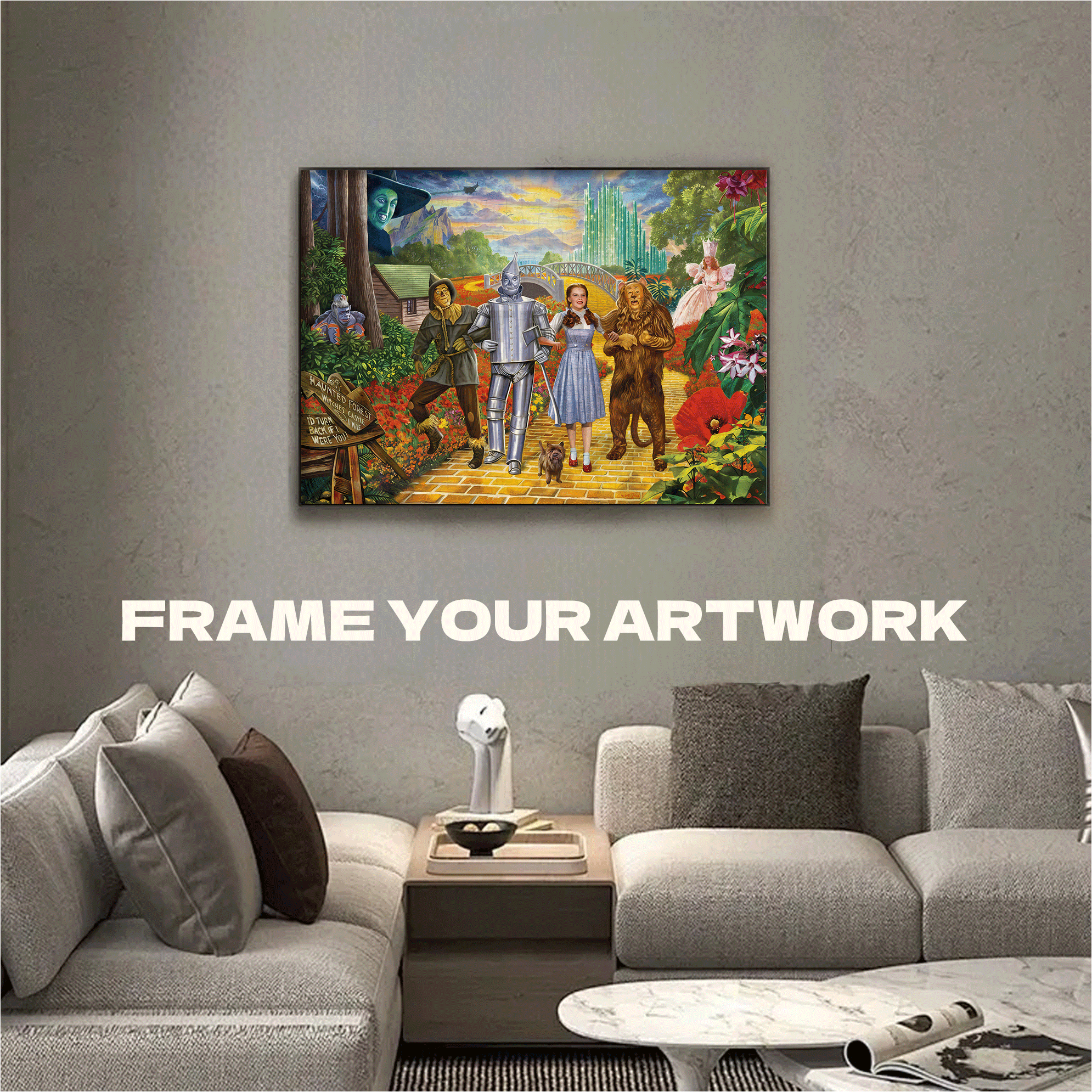 Off To See the Wizard 500pcs/1000pcs Jigsaw Puzzle, Scratch-Resistant, Interactive Family Game & Brain-Boosting DIY Decor, Perfect for Halloween, Christmas & New Year Gifts, Family Puzzle Game