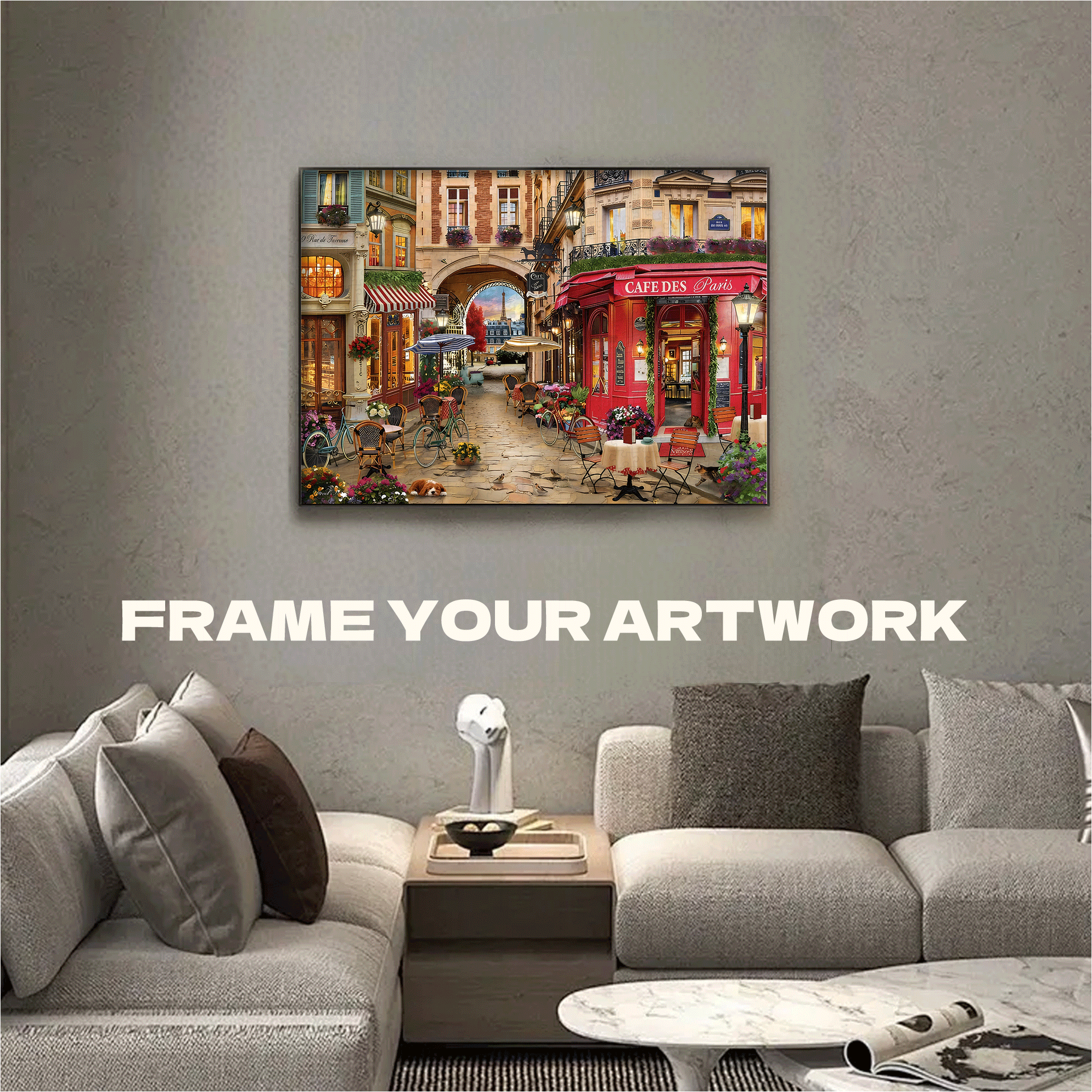 Parisian Street Corne 500pcs/1000pcs Jigsaw Puzzle, Scratch-Resistant, Interactive Family Game & Brain-Boosting DIY Decor, Perfect for Halloween, Christmas & New Year Gifts, Family Puzzle Game