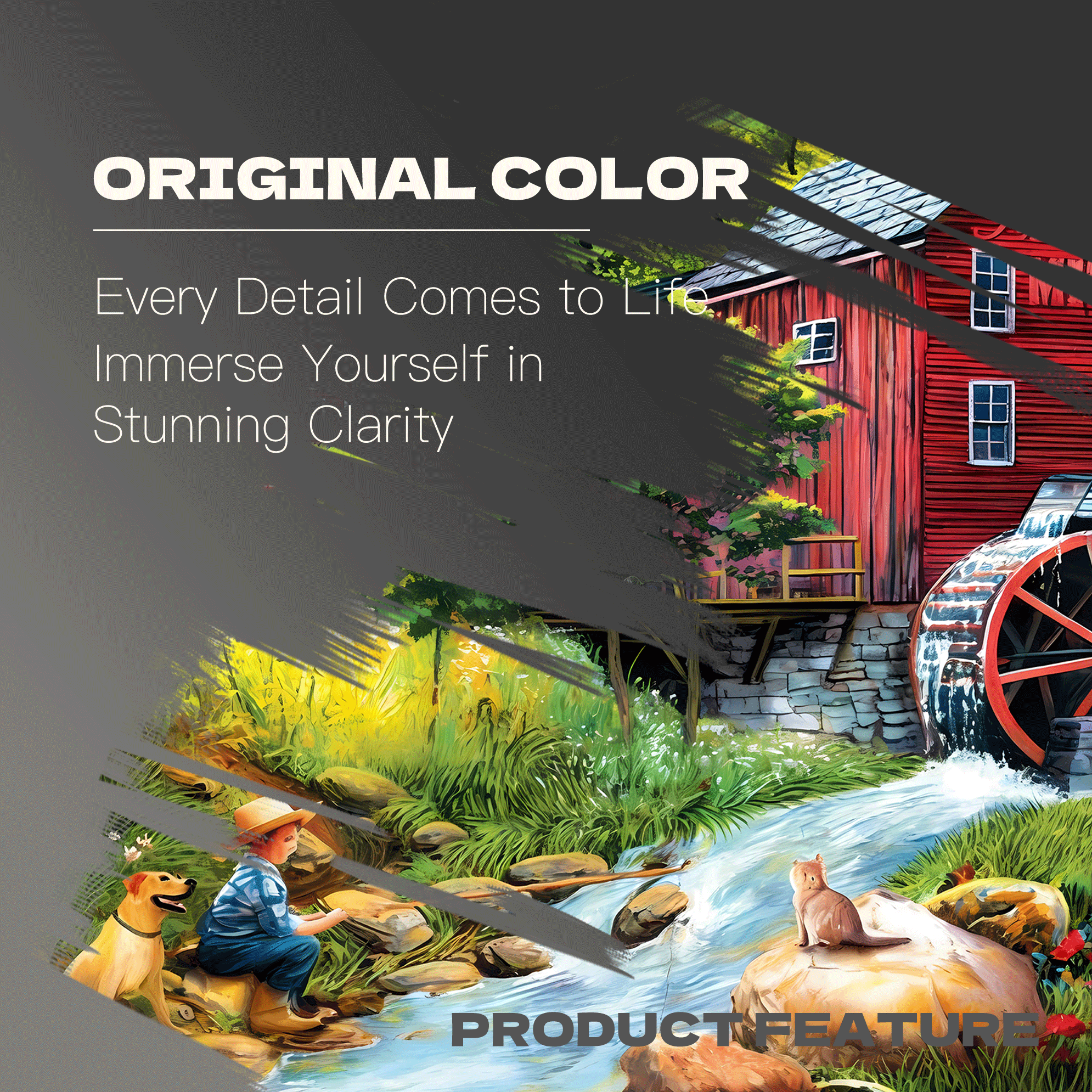 Playing Hookey at the Mill 500pcs/1000pcs Jigsaw Puzzle, Scratch-Resistant, Interactive Family Game & Brain-Boosting DIY Decor, Perfect for Halloween, Christmas & New Year Gifts, Family Puzzle Game