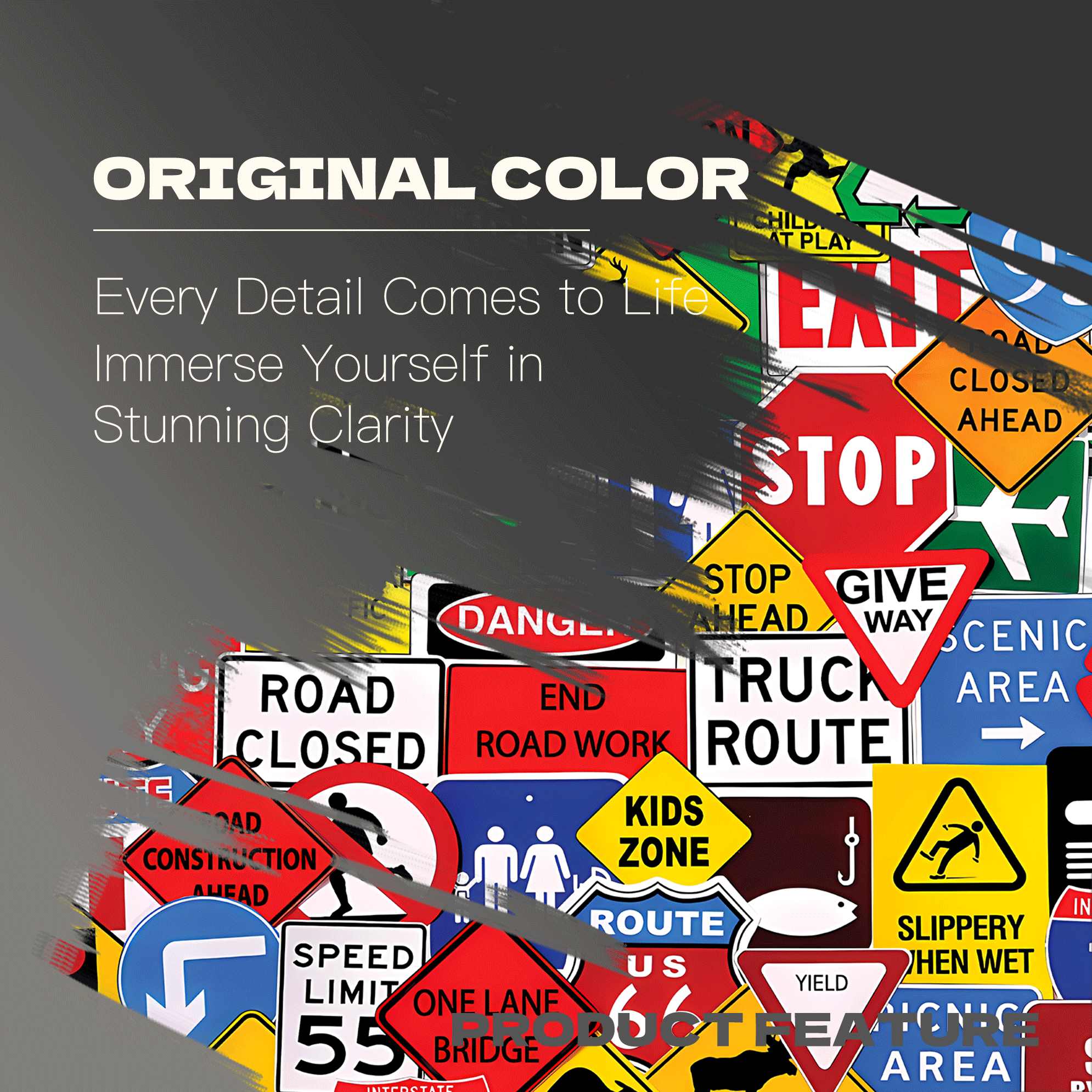 Road Signs 500pcs/1000pcs Jigsaw Puzzle, Scratch-Resistant, Interactive Family Game & Brain-Boosting DIY Decor, Perfect for Halloween, Christmas & New Year Gifts, Family Puzzle Game