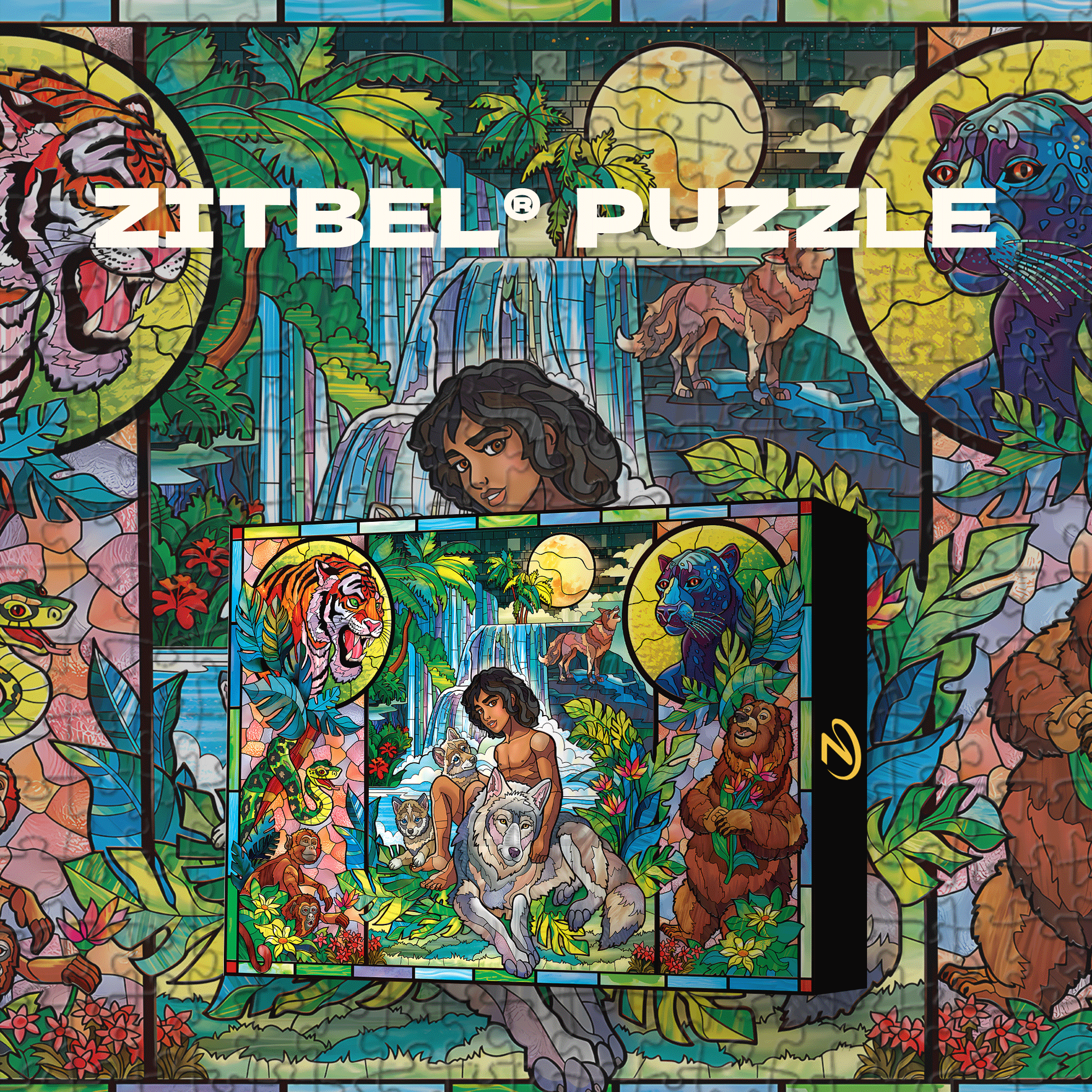 Stained Glass Story 500pcs/1000pcs Jigsaw Puzzle, Scratch-Resistant, Interactive Family Game & Brain-Boosting DIY Decor, Perfect for Halloween, Christmas & New Year Gifts, Family Puzzle Game