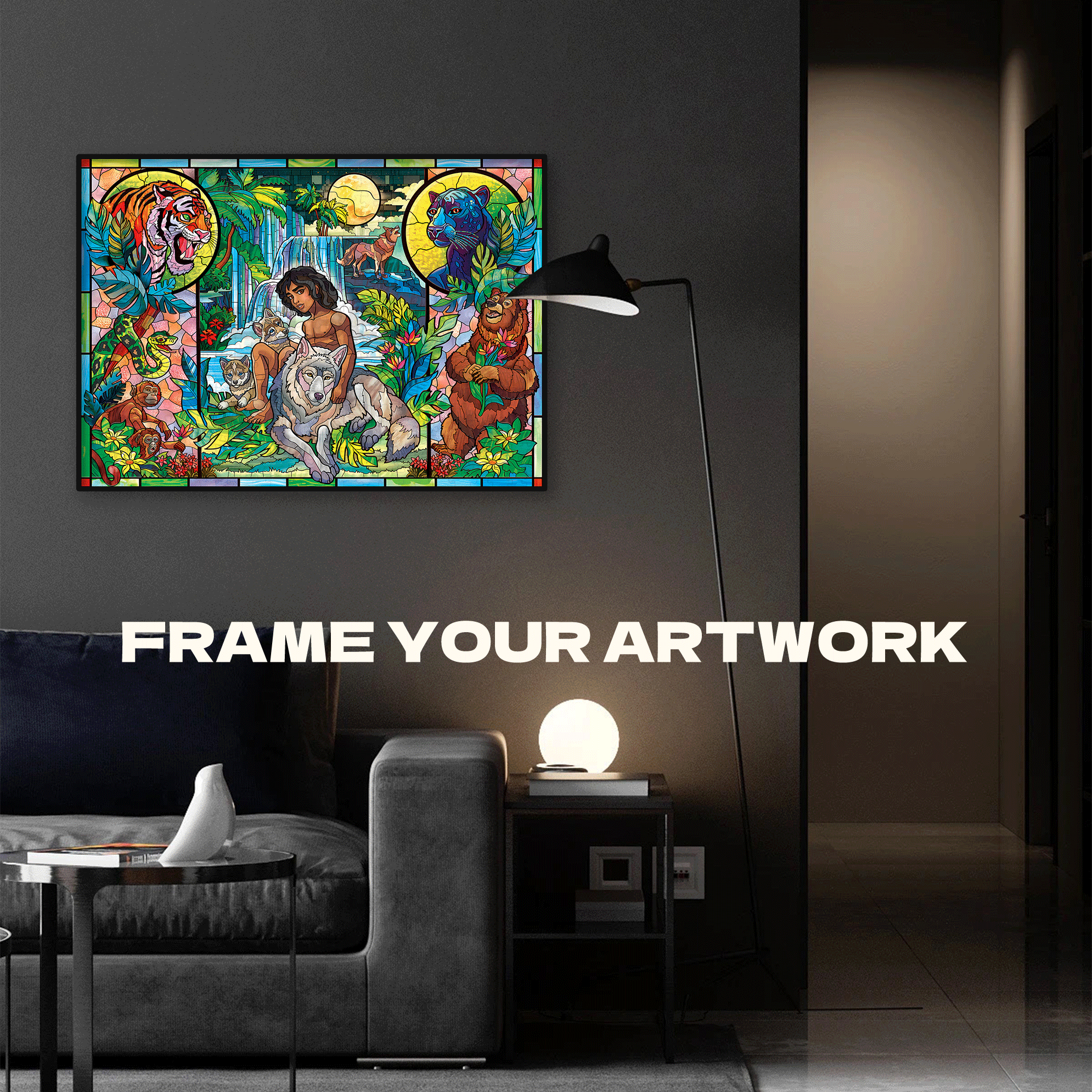 Stained Glass Story 500pcs/1000pcs Jigsaw Puzzle, Scratch-Resistant, Interactive Family Game & Brain-Boosting DIY Decor, Perfect for Halloween, Christmas & New Year Gifts, Family Puzzle Game
