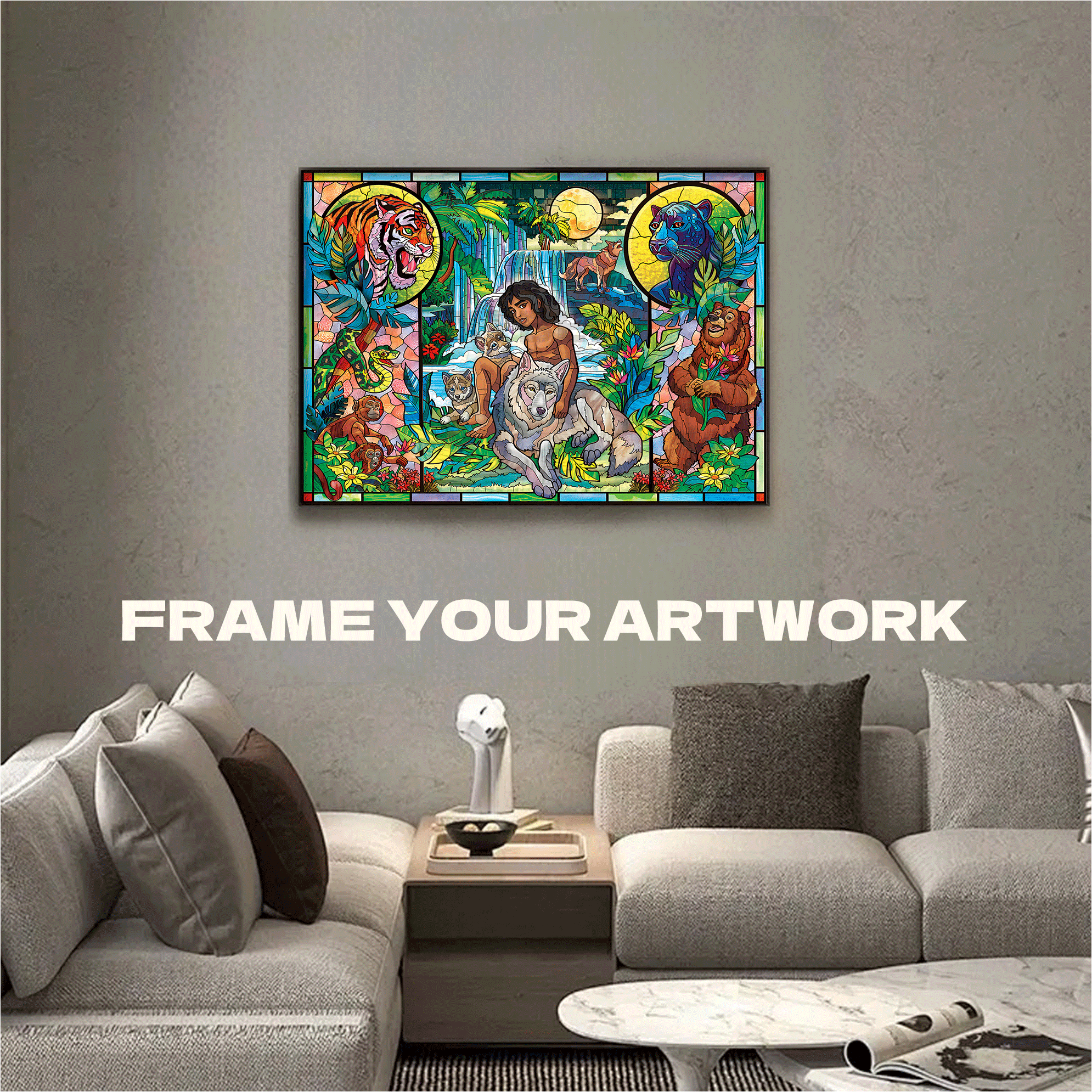 Stained Glass Story 500pcs/1000pcs Jigsaw Puzzle, Scratch-Resistant, Interactive Family Game & Brain-Boosting DIY Decor, Perfect for Halloween, Christmas & New Year Gifts, Family Puzzle Game