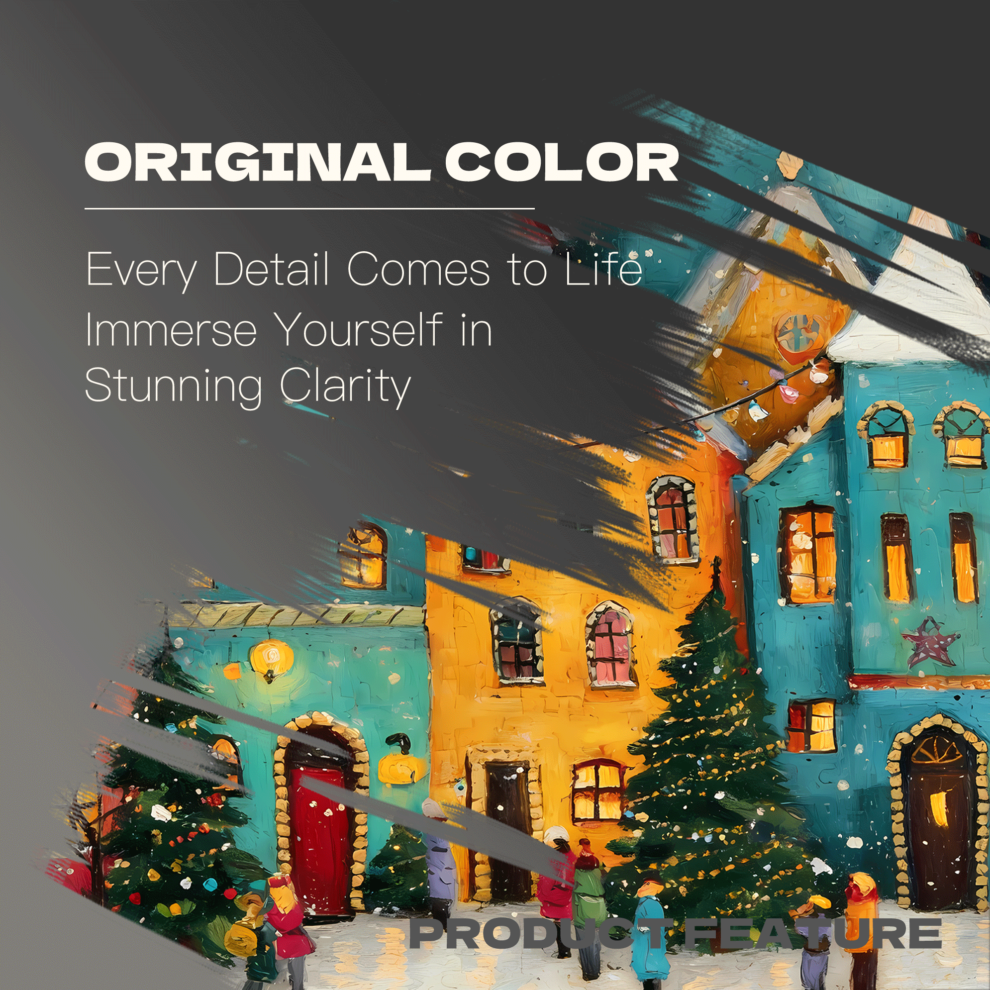 Warm Town in a Snowy Night 500pcs/1000pcs Jigsaw Puzzle, Scratch-Resistant, Interactive Family Game & Brain-Boosting DIY Decor, Perfect for Halloween, Christmas & New Year Gifts, Family Puzzle Game