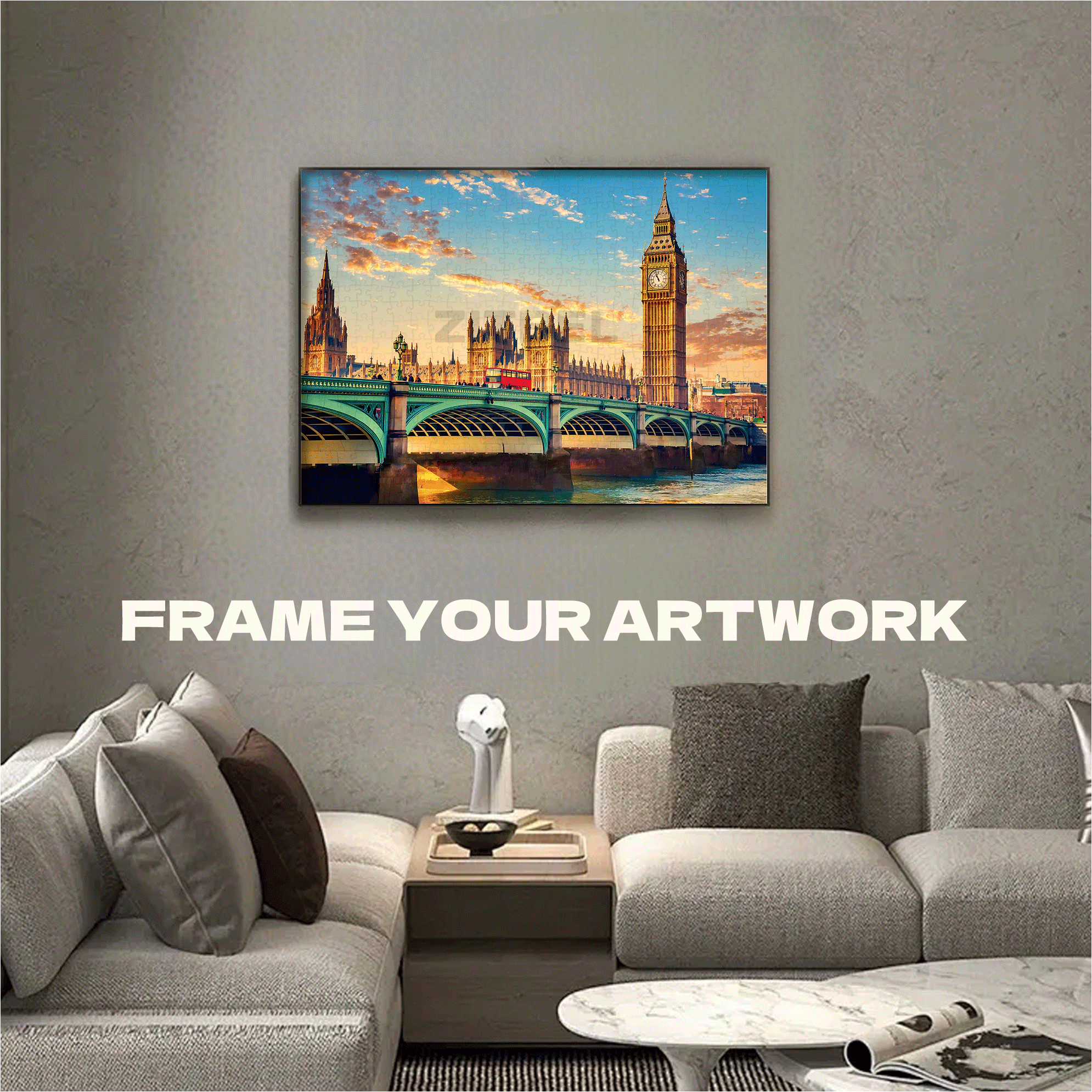 Westminster Bridge 500pcs/1000pcs Jigsaw Puzzle, Scratch-Resistant, Interactive Family Game & Brain-Boosting DIY Decor, Perfect for Halloween, Christmas & New Year Gifts, Family Puzzle Game