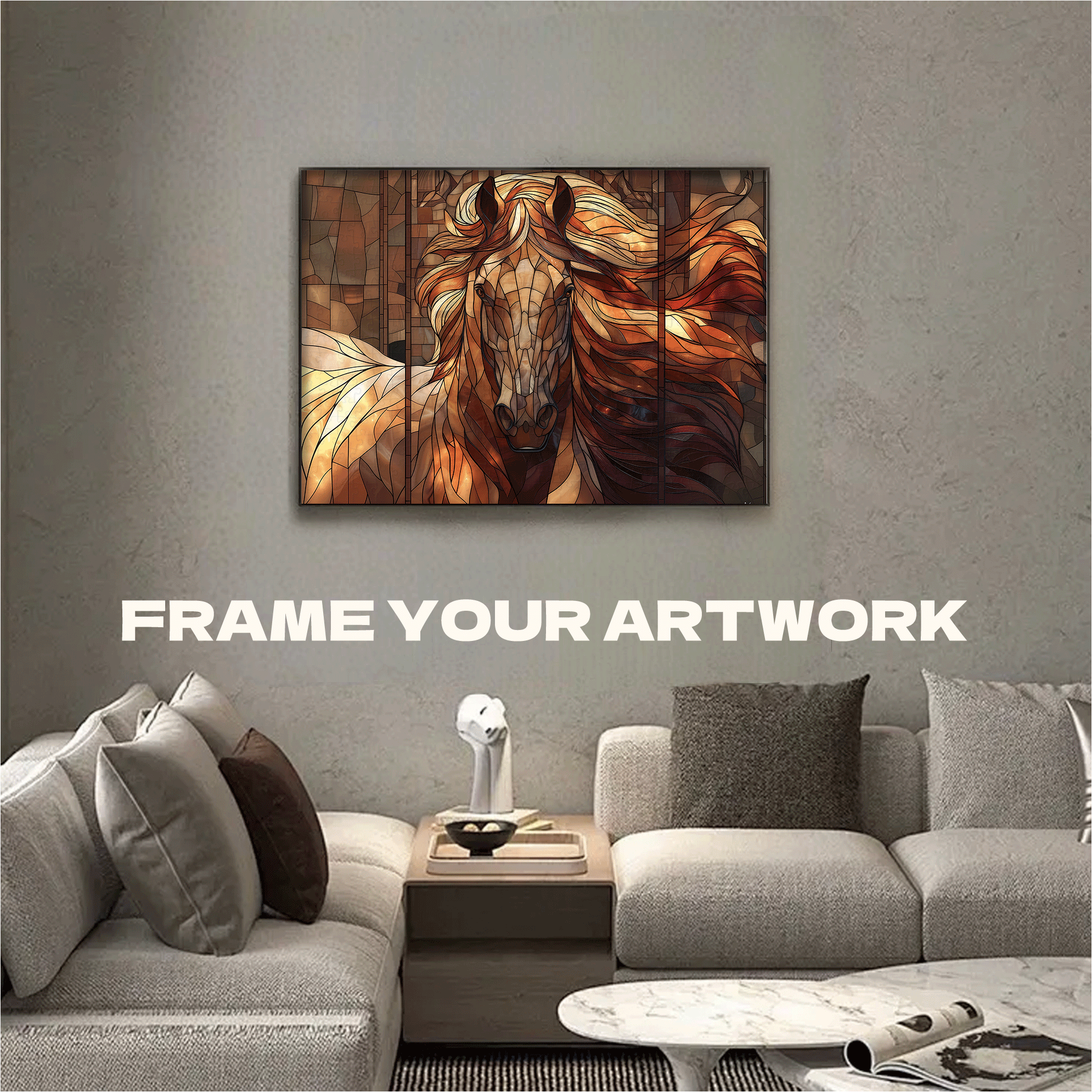 Wild Stallion 500pcs/1000pcs Jigsaw Puzzle, Scratch-Resistant, Interactive Family Game & Brain-Boosting DIY Decor, Perfect for Halloween, Christmas & New Year Gifts, Family Puzzle Game