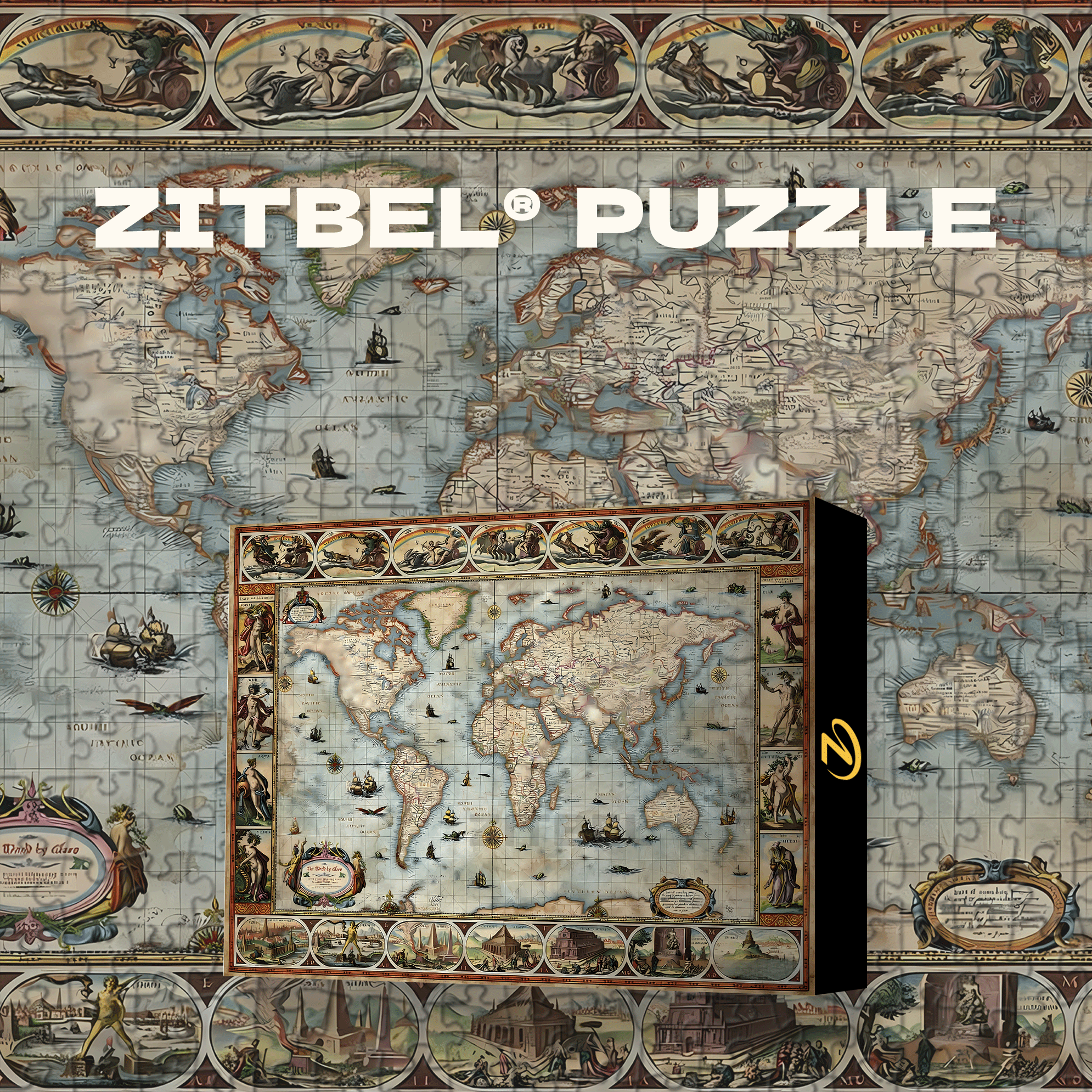 Willem Blaeu World 500pcs/1000pcs Jigsaw Puzzle, Scratch-Resistant, Interactive Family Game & Brain-Boosting DIY Decor, Perfect for Halloween, Christmas & New Year Gifts, Family Puzzle Game