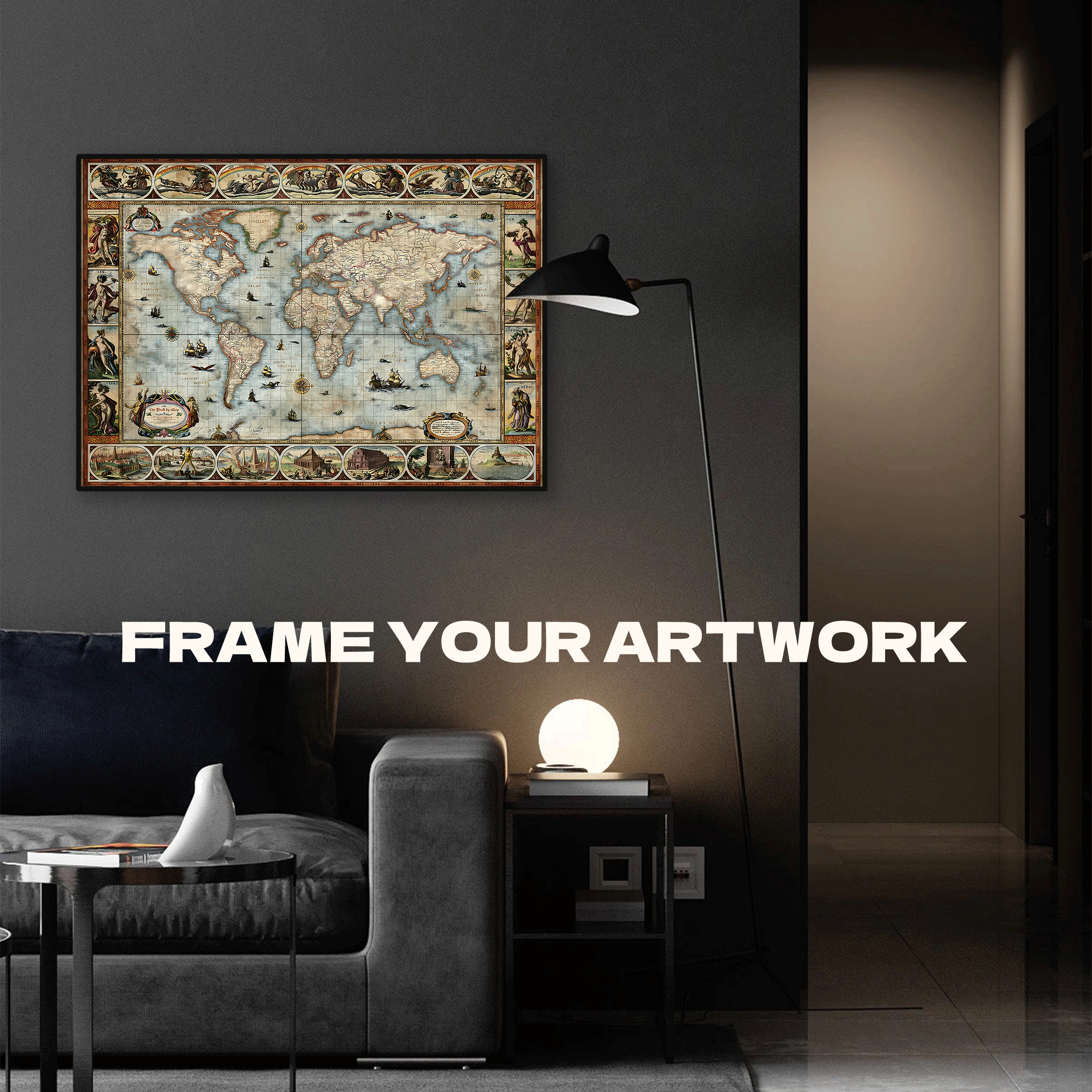 Willem Blaeu World 500pcs/1000pcs Jigsaw Puzzle, Scratch-Resistant, Interactive Family Game & Brain-Boosting DIY Decor, Perfect for Halloween, Christmas & New Year Gifts, Family Puzzle Game