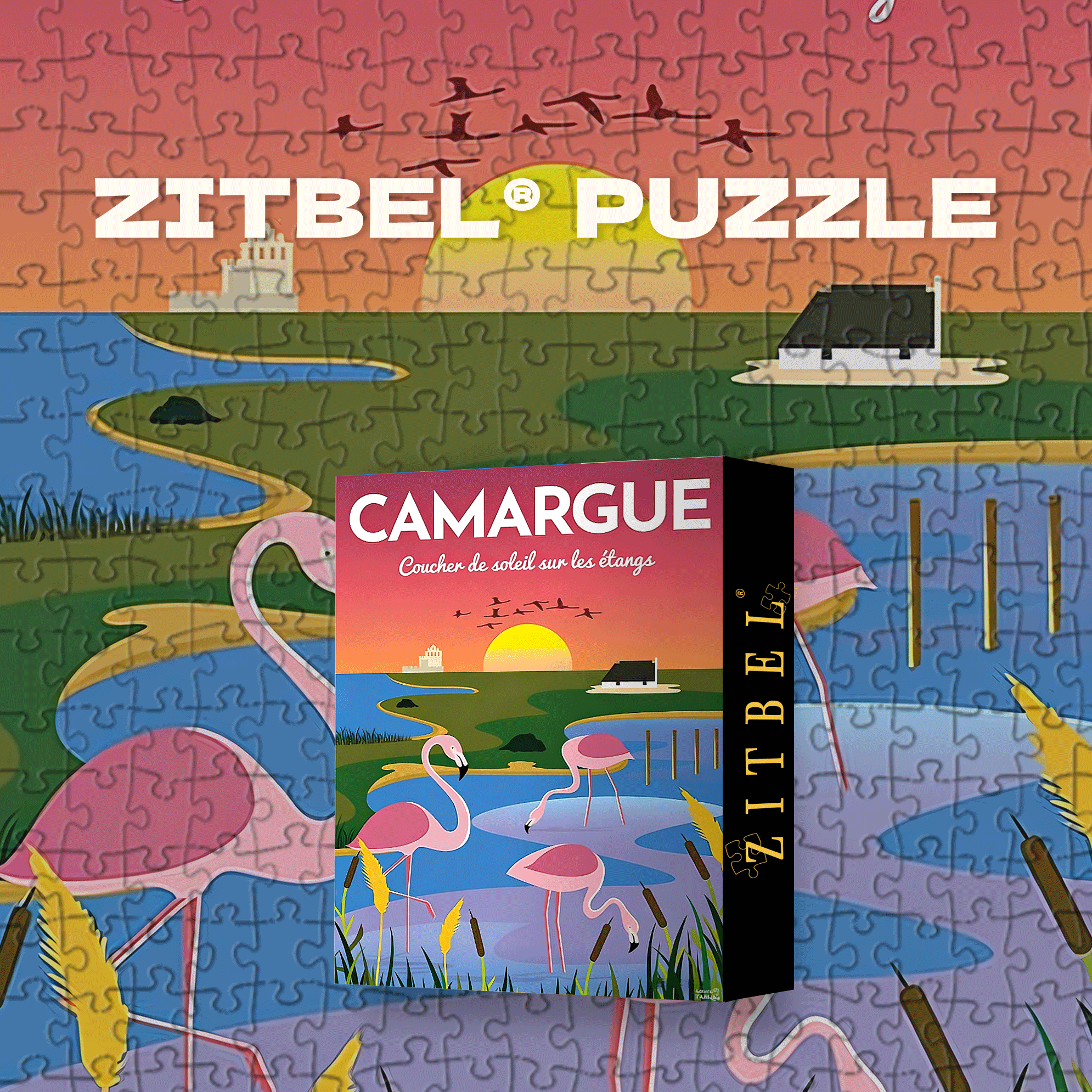 Affiche de la Camargue 500pcs/1000pcs Jigsaw Puzzle, Scratch-Resistant, Interactive Family Game & Brain-Boosting DIY Decor, Perfect for Halloween, Christmas & New Year Gifts, Family Puzzle Game
