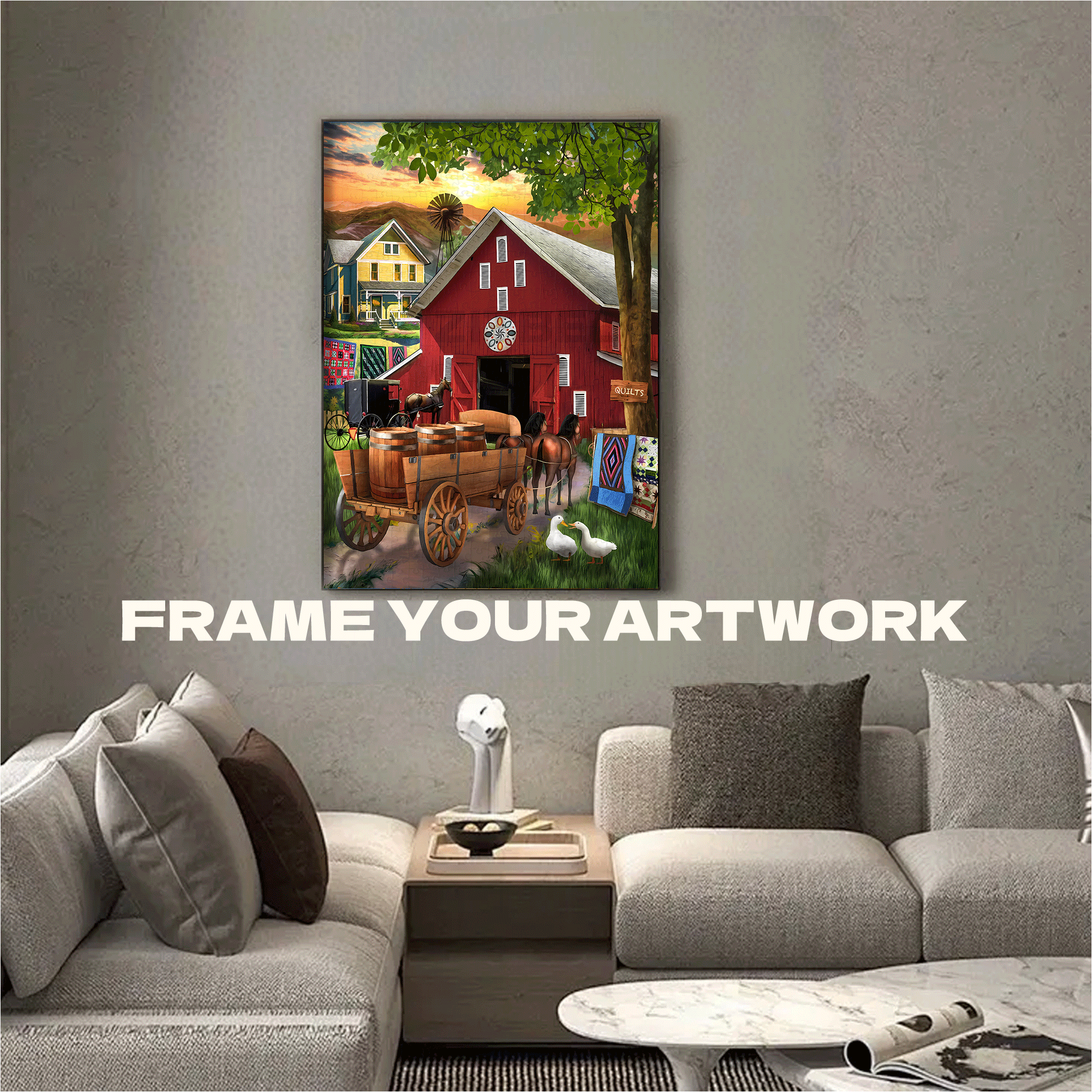 Amish Paradise 500pcs/1000pcs Jigsaw Puzzle, Scratch-Resistant, Interactive Family Game & Brain-Boosting DIY Decor, Perfect for Halloween, Christmas & New Year Gifts, Family Puzzle Game