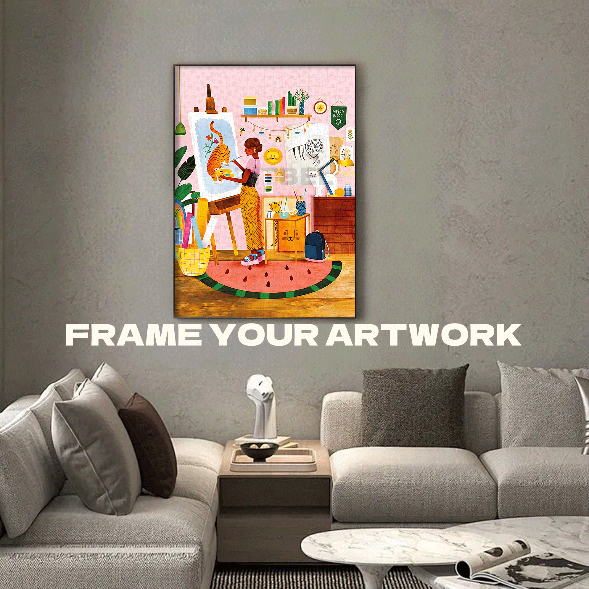 Atelier d'artiste 500pcs/1000pcs Jigsaw Puzzle, Scratch-Resistant, Interactive Family Game & Brain-Boosting DIY Decor, Perfect for Halloween, Christmas & New Year Gifts, Family Puzzle Game