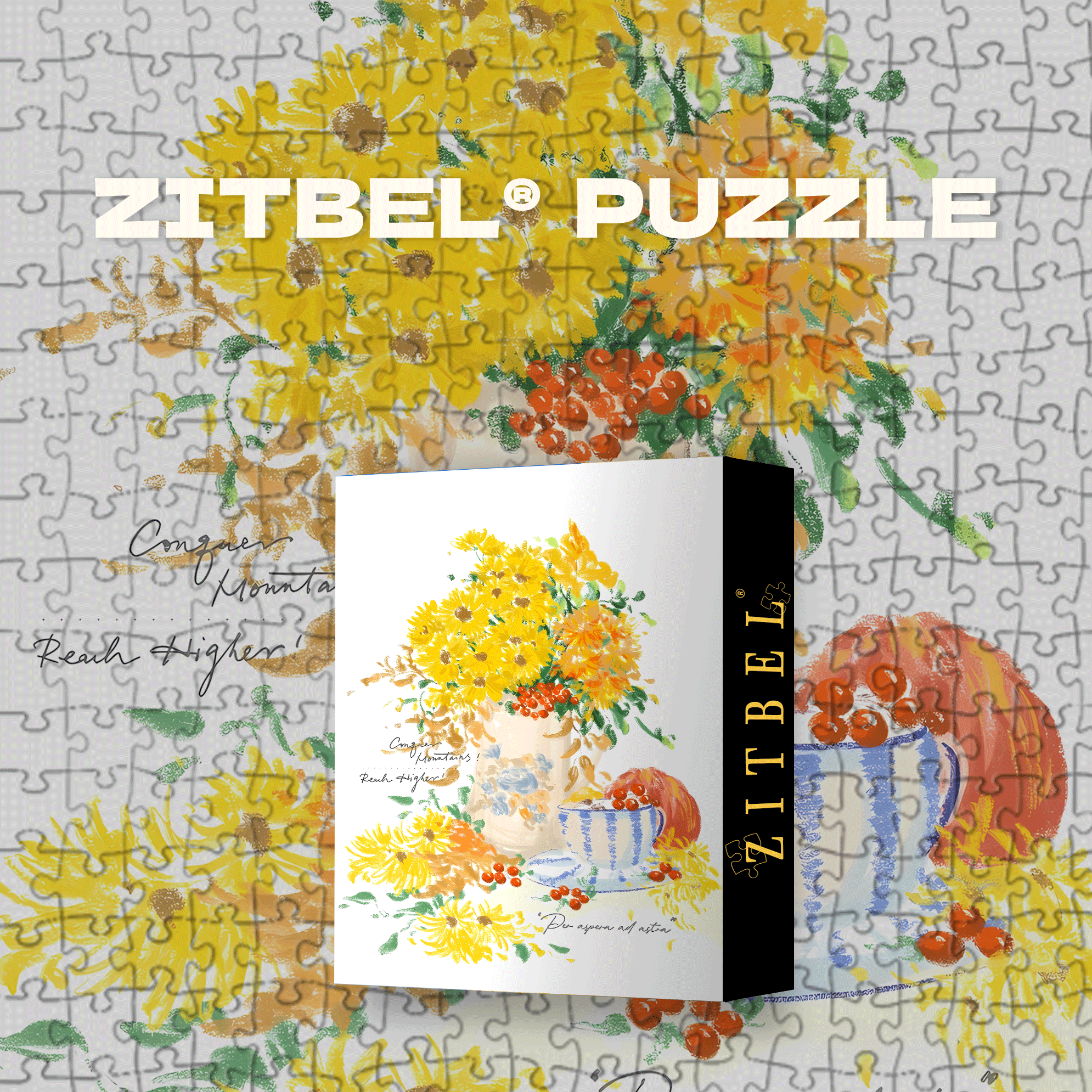 Autumn Chrysanthemums And Warm Tea For A Stellar Journey 500pcs/1000pcs Jigsaw Puzzle, Scratch-Resistant, Interactive Family Game & Brain-Boosting DIY Decor, Perfect for Halloween, Christmas & New Year Gifts, Family Puzzle Game