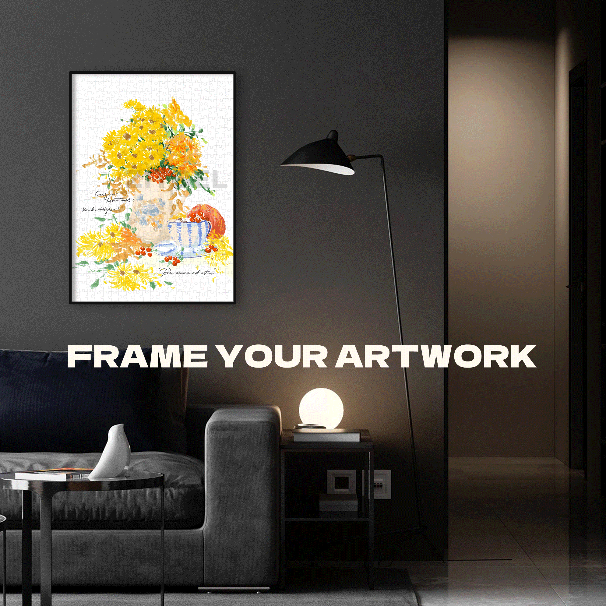 Autumn Chrysanthemums And Warm Tea For A Stellar Journey 500pcs/1000pcs Jigsaw Puzzle, Scratch-Resistant, Interactive Family Game & Brain-Boosting DIY Decor, Perfect for Halloween, Christmas & New Year Gifts, Family Puzzle Game