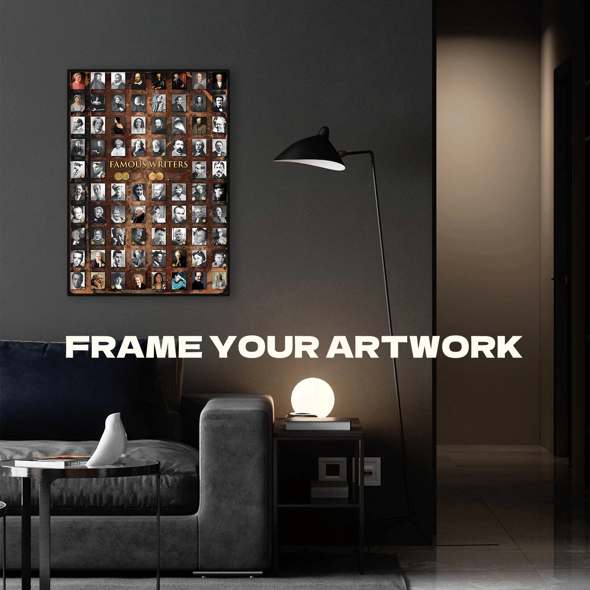 Famous Writers 500pcs/1000pcs Jigsaw Puzzle, Scratch-Resistant, Interactive Family Game & Brain-Boosting DIY Decor, Perfect for Halloween, Christmas & New Year Gifts, Family Puzzle Game