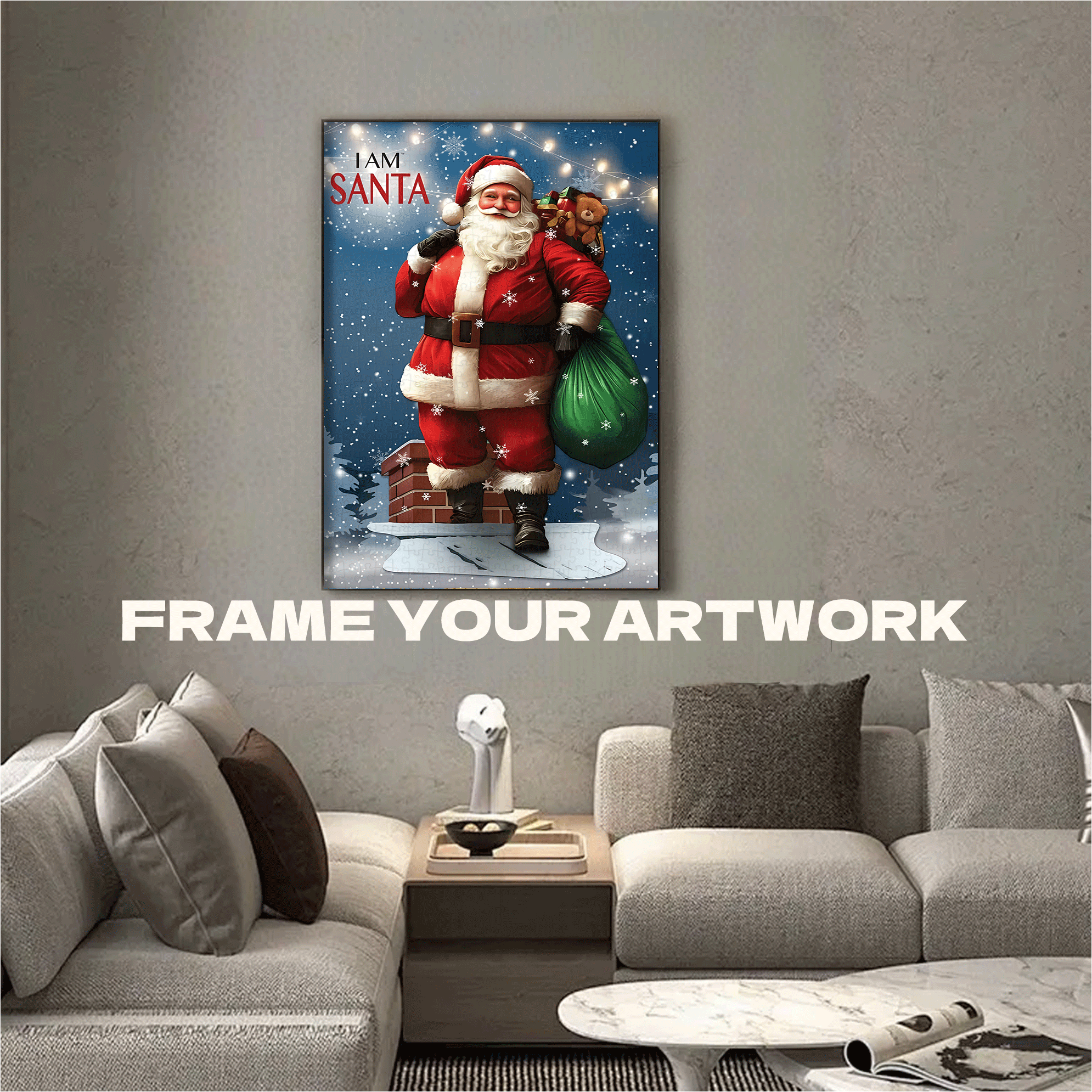 I AM SANTA 500pcs/1000pcs Jigsaw Puzzle, Scratch-Resistant, Interactive Family Game & Brain-Boosting DIY Decor, Perfect for Halloween, Christmas & New Year Gifts, Family Puzzle Game