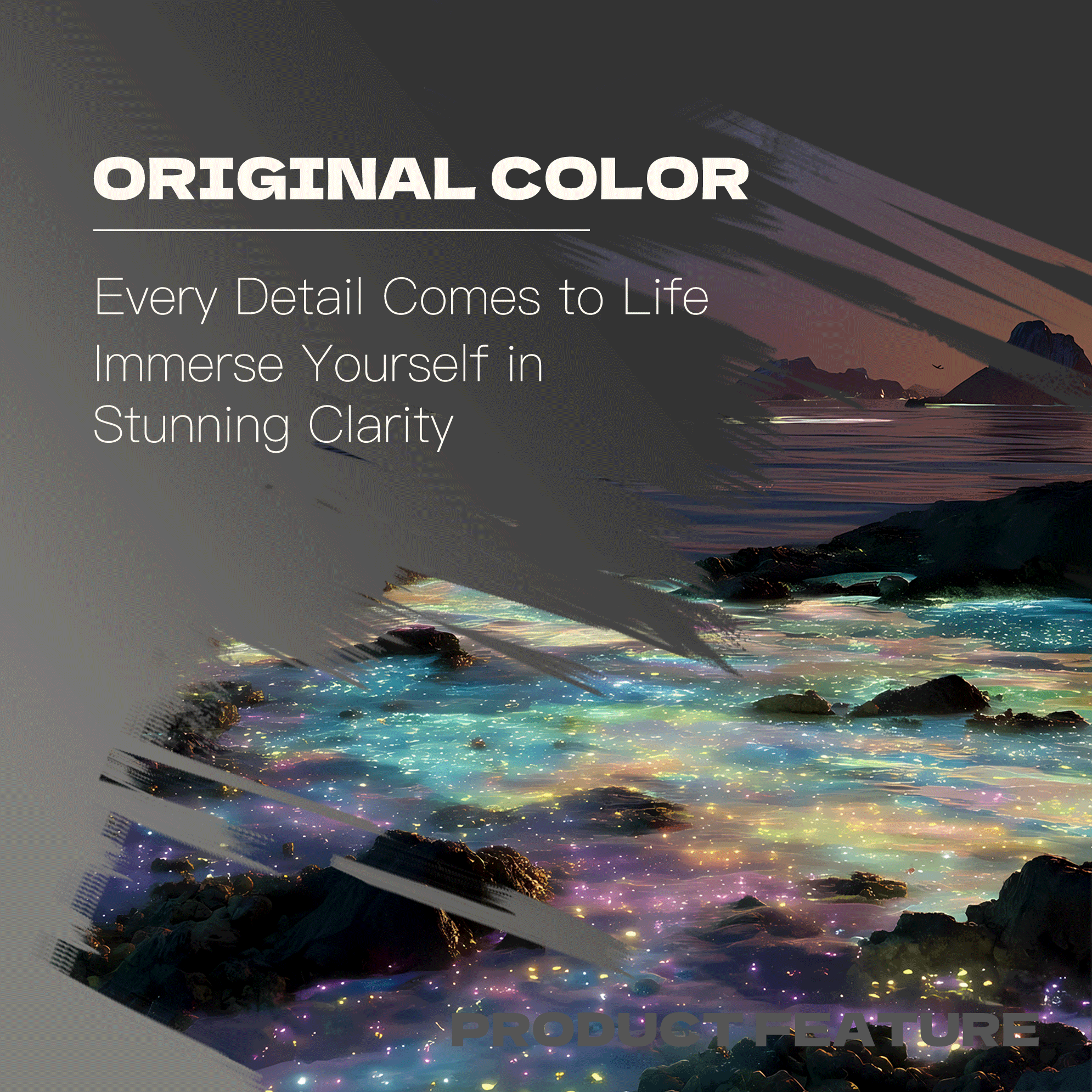 Iridescent Coast Adorned with Starry Waves 500pcs/1000pcs Jigsaw Puzzle, Scratch-Resistant, Interactive Family Game & Brain-Boosting DIY Decor, Perfect for Halloween, Christmas & New Year Gifts, Family Puzzle Game
