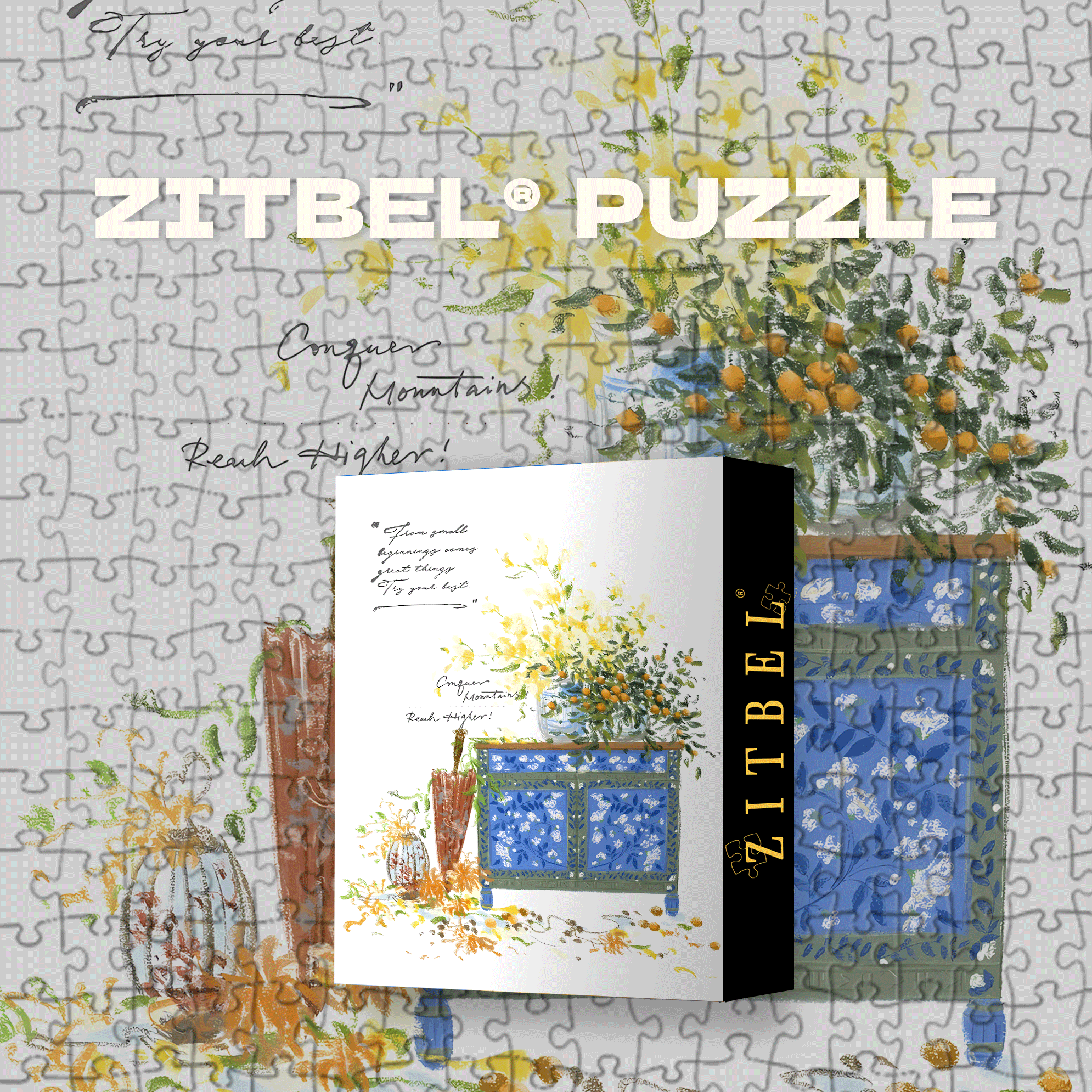 Life Is Full Of Beauty 500pcs/1000pcs Jigsaw Puzzle, Scratch-Resistant, Interactive Family Game & Brain-Boosting DIY Decor, Perfect for Halloween, Christmas & New Year Gifts, Family Puzzle Game