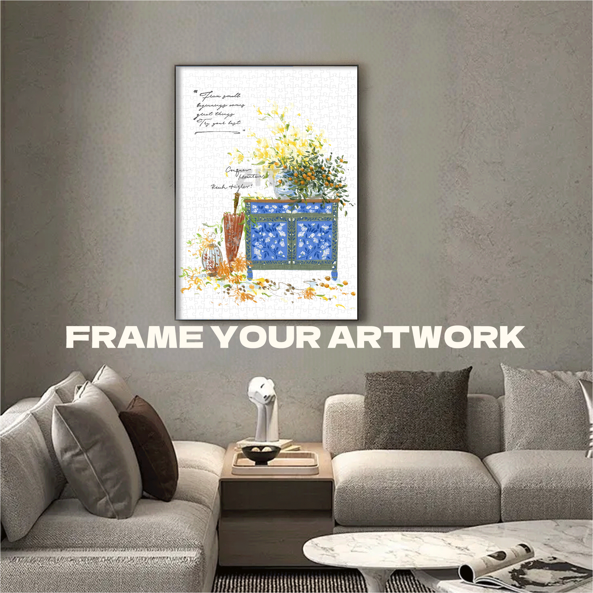 Life Is Full Of Beauty 500pcs/1000pcs Jigsaw Puzzle, Scratch-Resistant, Interactive Family Game & Brain-Boosting DIY Decor, Perfect for Halloween, Christmas & New Year Gifts, Family Puzzle Game