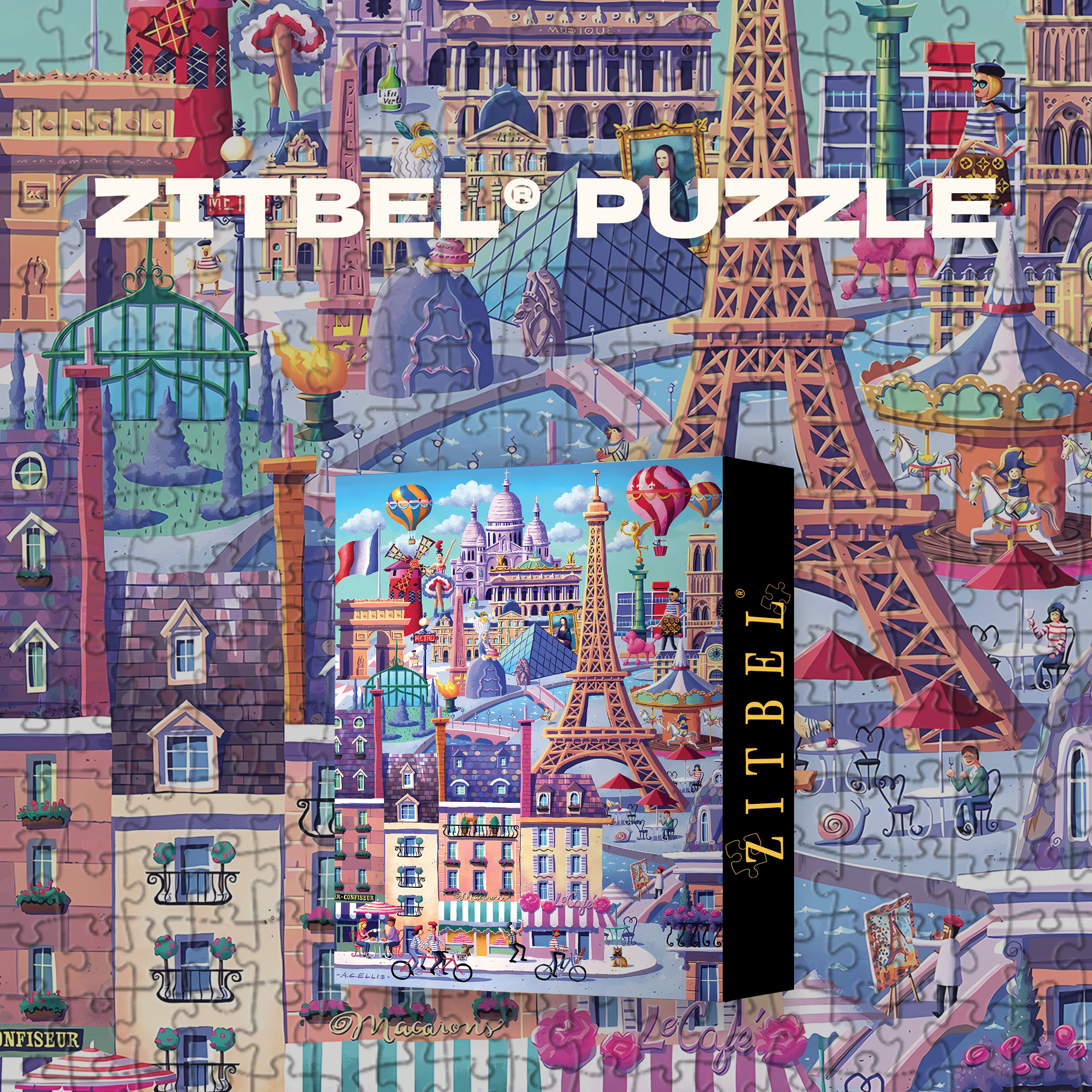 Paris 500pcs/1000pcs Jigsaw Puzzle, Scratch-Resistant, Interactive Family Game & Brain-Boosting DIY Decor, Perfect for Halloween, Christmas & New Year Gifts, Family Puzzle Game