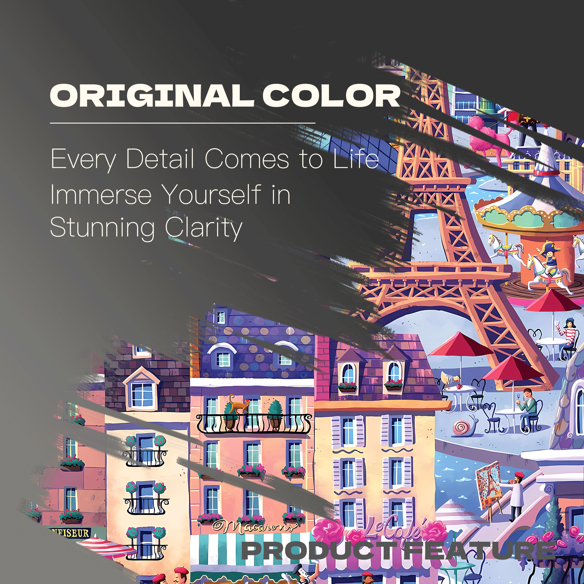 Paris 500pcs/1000pcs Jigsaw Puzzle, Scratch-Resistant, Interactive Family Game & Brain-Boosting DIY Decor, Perfect for Halloween, Christmas & New Year Gifts, Family Puzzle Game