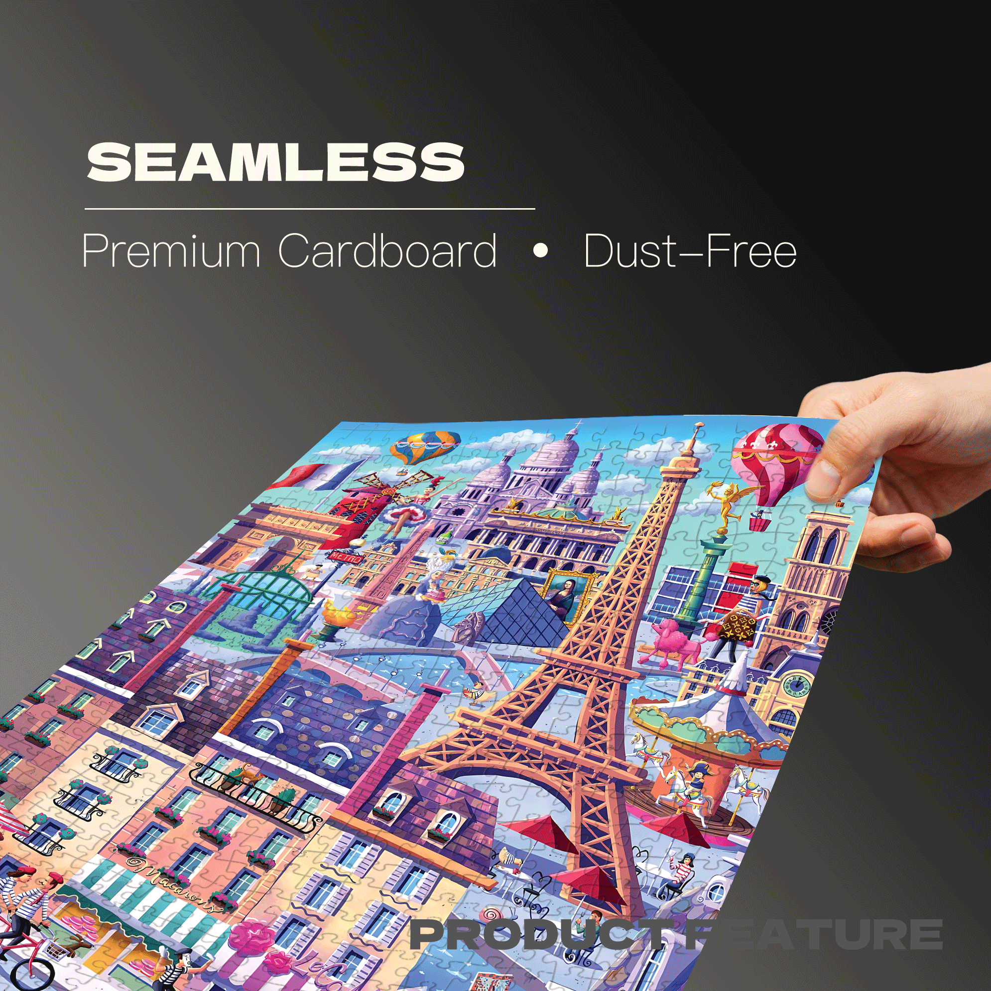 Paris 500pcs/1000pcs Jigsaw Puzzle, Scratch-Resistant, Interactive Family Game & Brain-Boosting DIY Decor, Perfect for Halloween, Christmas & New Year Gifts, Family Puzzle Game