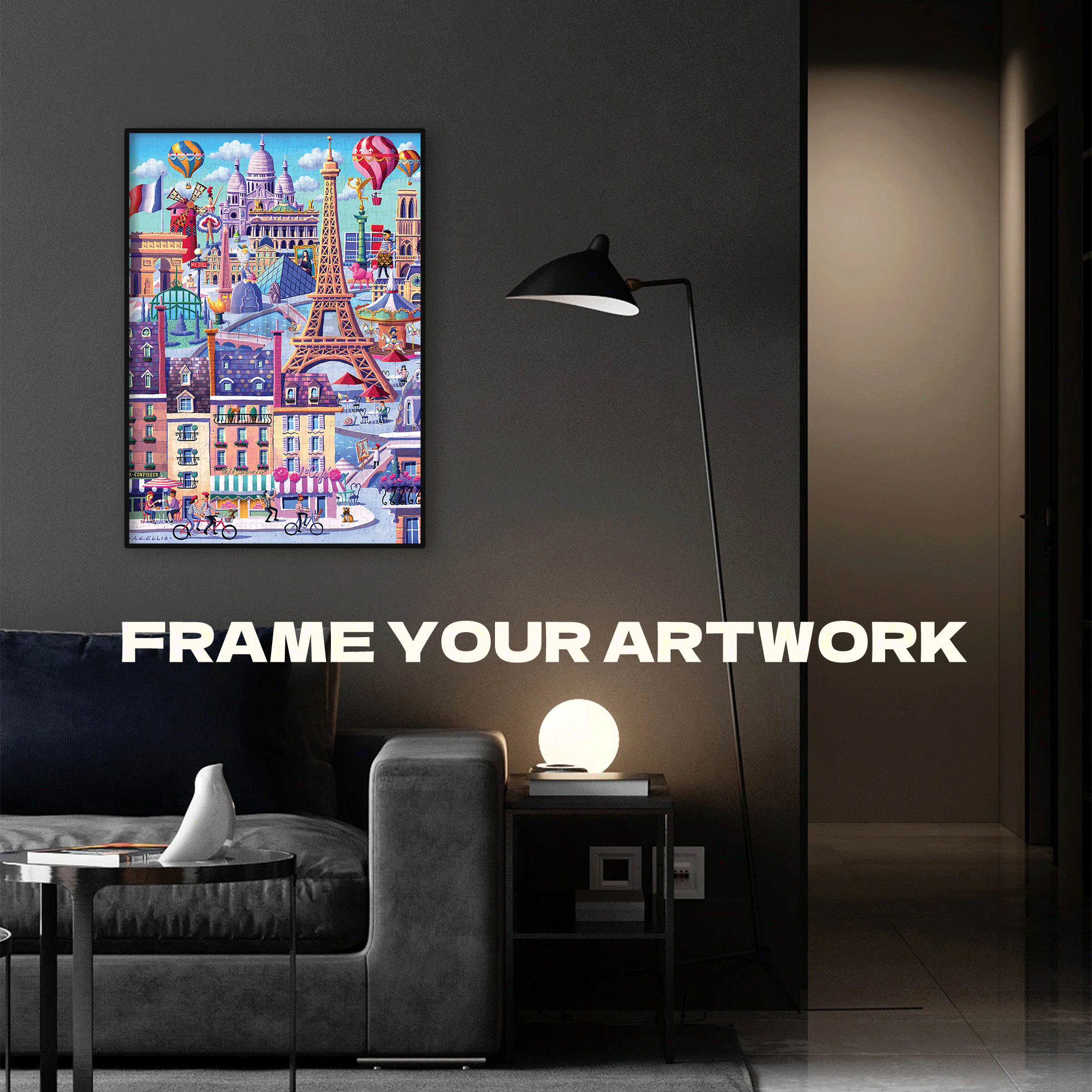 Paris 500pcs/1000pcs Jigsaw Puzzle, Scratch-Resistant, Interactive Family Game & Brain-Boosting DIY Decor, Perfect for Halloween, Christmas & New Year Gifts, Family Puzzle Game