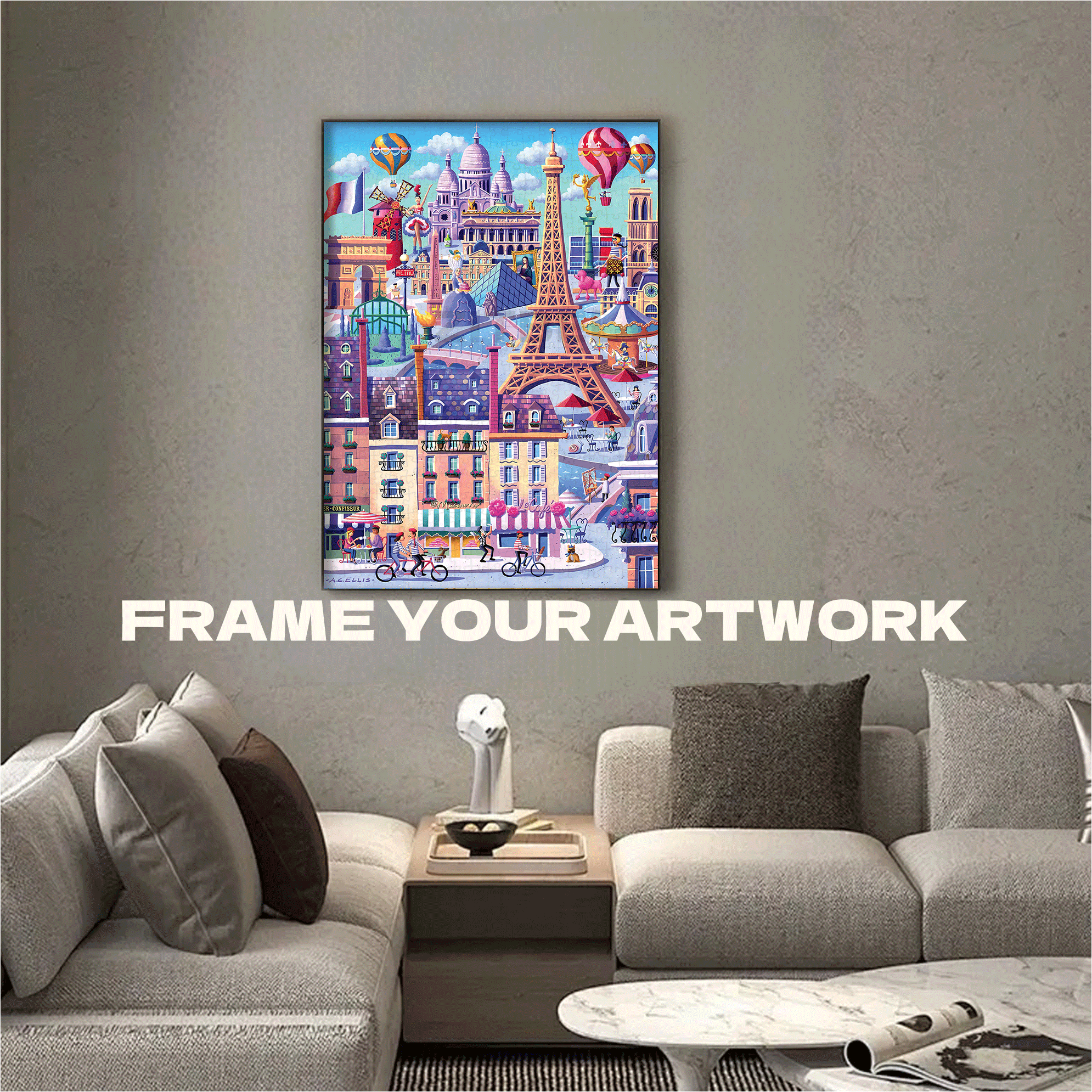 Paris 500pcs/1000pcs Jigsaw Puzzle, Scratch-Resistant, Interactive Family Game & Brain-Boosting DIY Decor, Perfect for Halloween, Christmas & New Year Gifts, Family Puzzle Game
