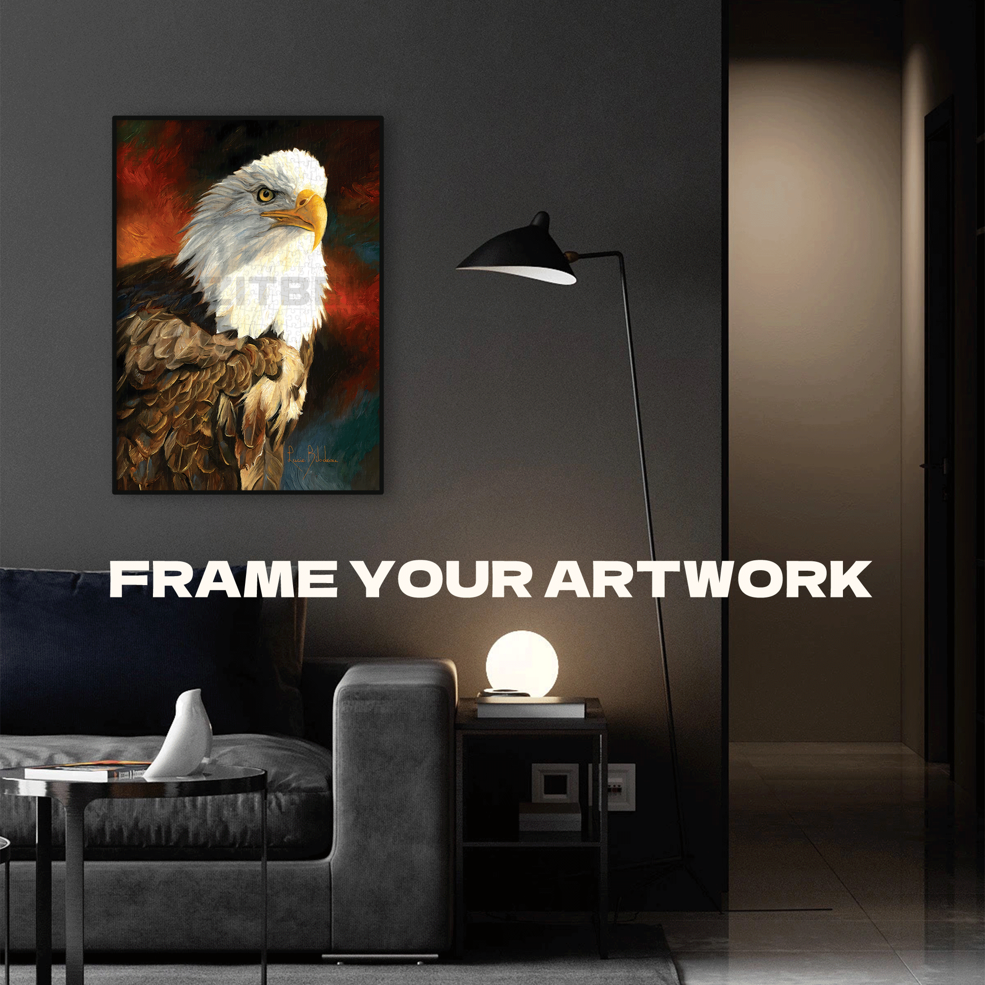 Portrait of An Eagle 500pcs/1000pcs Jigsaw Puzzle, Scratch-Resistant, Interactive Family Game & Brain-Boosting DIY Decor, Perfect for Halloween, Christmas & New Year Gifts, Family Puzzle Game