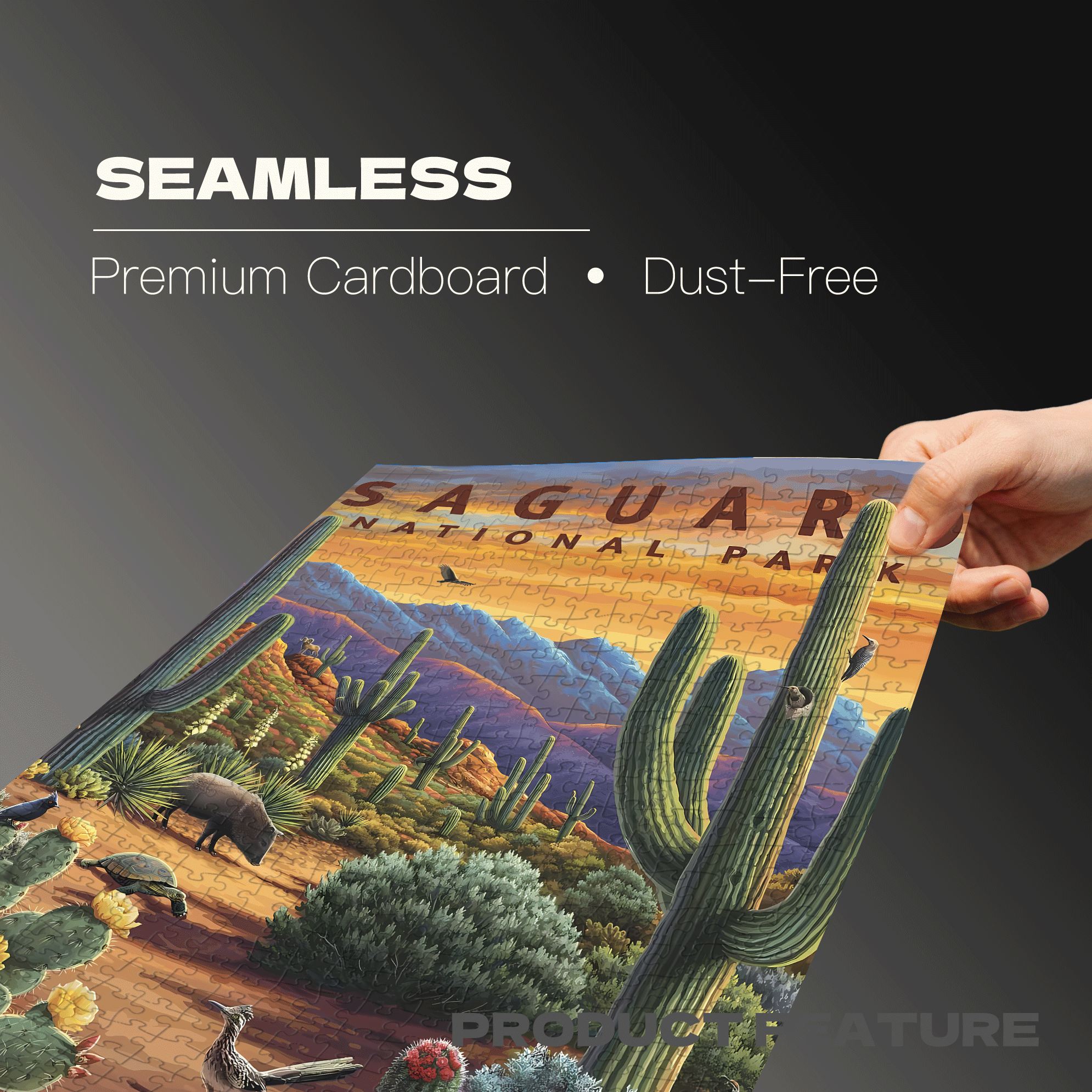 Saguaro National Park 500pcs/1000pcs Jigsaw Puzzle, Scratch-Resistant, Interactive Family Game & Brain-Boosting DIY Decor, Perfect for Halloween, Christmas & New Year Gifts, Family Puzzle Game