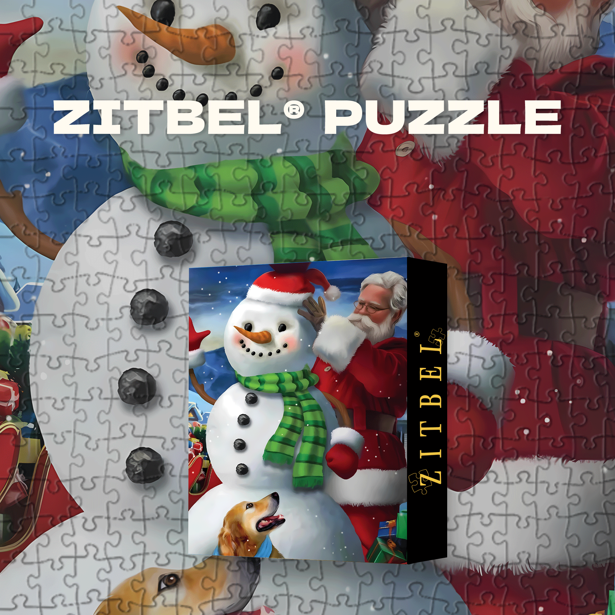 Santa By Moonlight Glow 500pcs/1000pcs Jigsaw Puzzle, Scratch-Resistant, Interactive Family Game & Brain-Boosting DIY Decor, Perfect for Halloween, Christmas & New Year Gifts, Family Puzzle Game