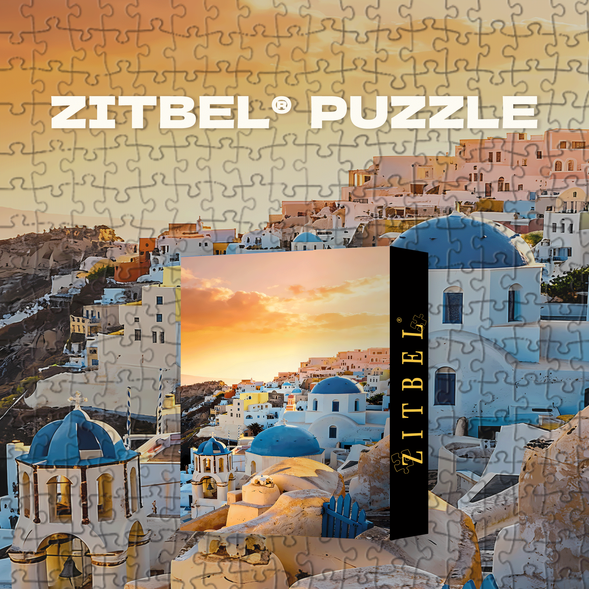 Santorini 500pcs/1000pcs Jigsaw Puzzle, Scratch-Resistant, Interactive Family Game & Brain-Boosting DIY Decor, Perfect for Halloween, Christmas & New Year Gifts, Family Puzzle Game