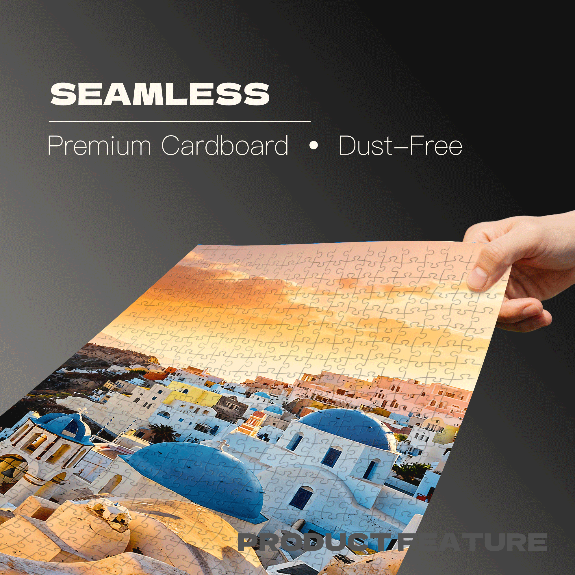 Santorini 500pcs/1000pcs Jigsaw Puzzle, Scratch-Resistant, Interactive Family Game & Brain-Boosting DIY Decor, Perfect for Halloween, Christmas & New Year Gifts, Family Puzzle Game