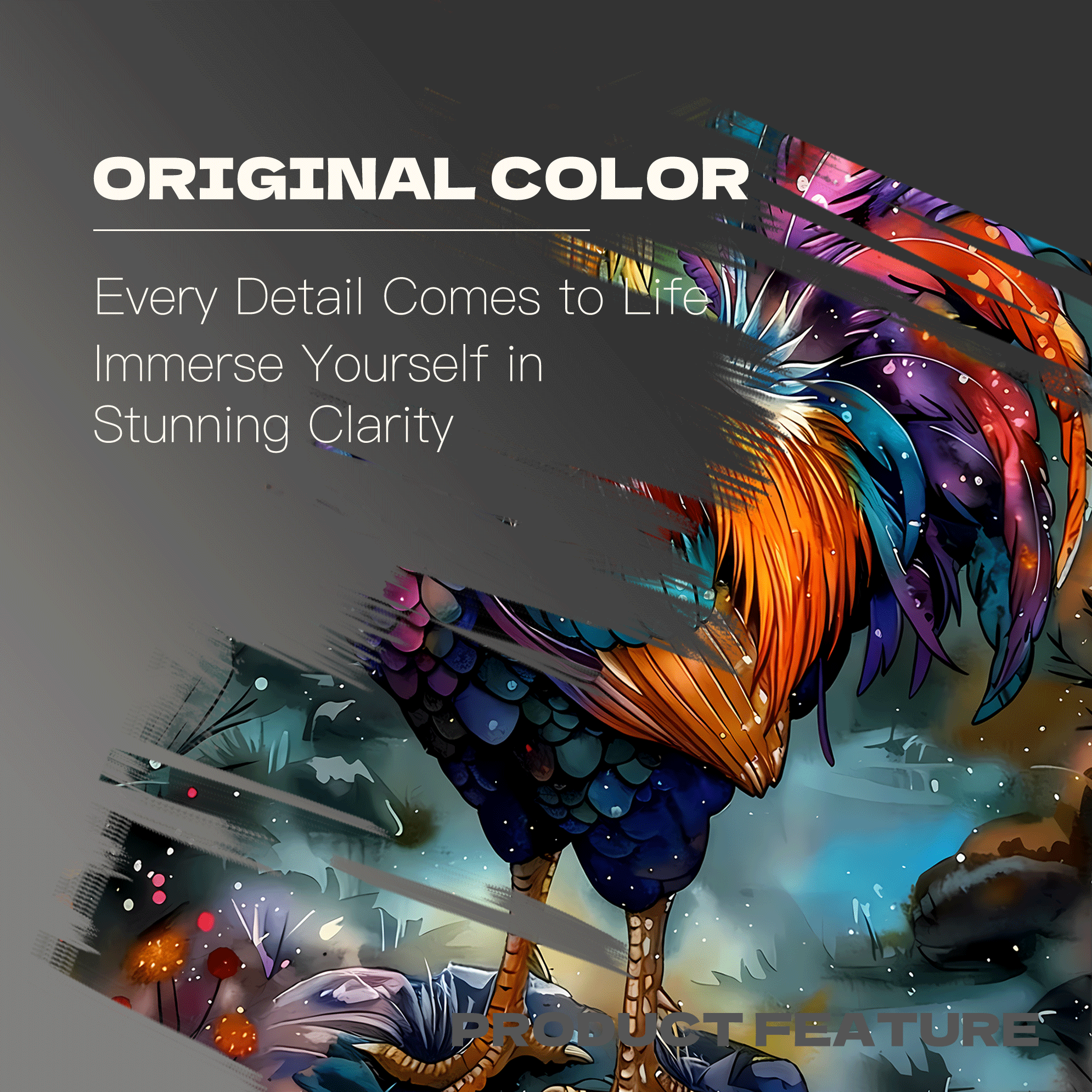 The Colorful Rooster in the Forest Mist 500pcs/1000pcs Jigsaw Puzzle, Scratch-Resistant, Interactive Family Game & Brain-Boosting DIY Decor, Perfect for Halloween, Christmas & New Year Gifts, Family Puzzle Game