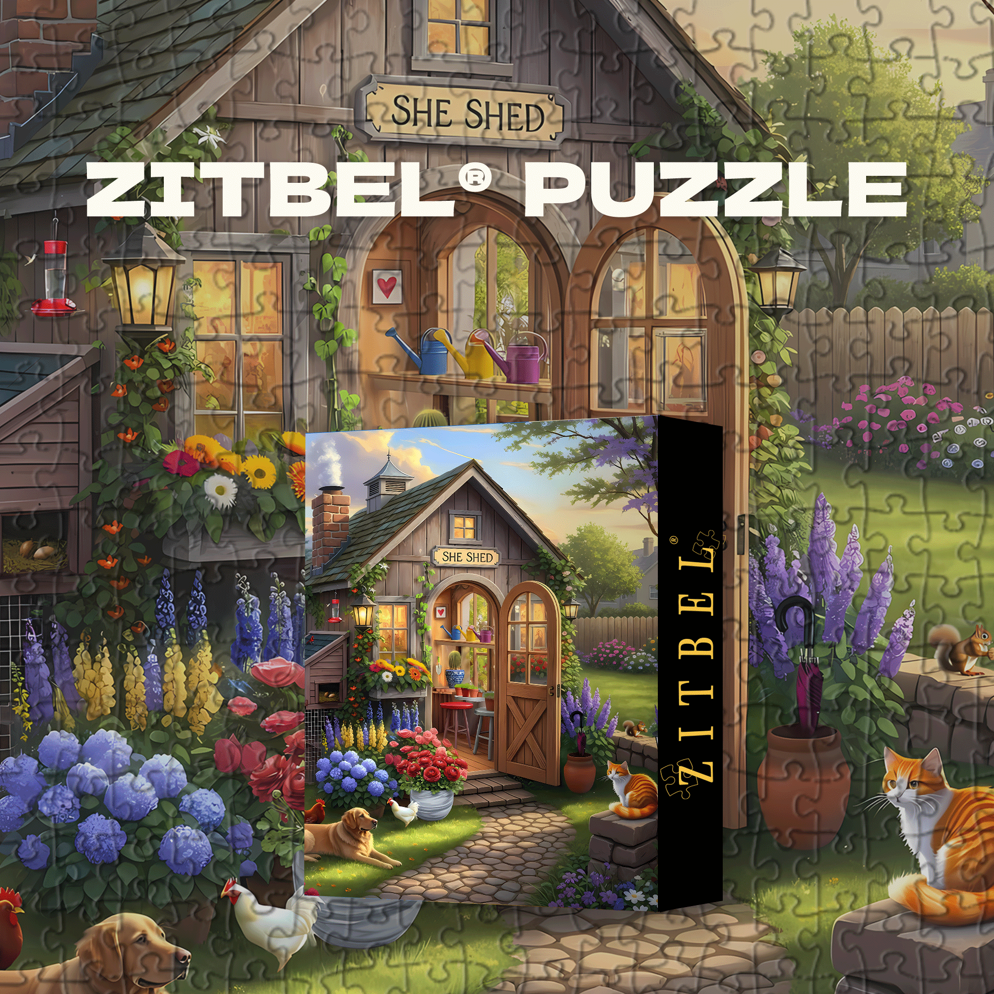 The Garden Shed 500pcs/1000pcs Jigsaw Puzzle, Scratch-Resistant, Interactive Family Game & Brain-Boosting DIY Decor, Perfect for Halloween, Christmas & New Year Gifts, Family Puzzle Game