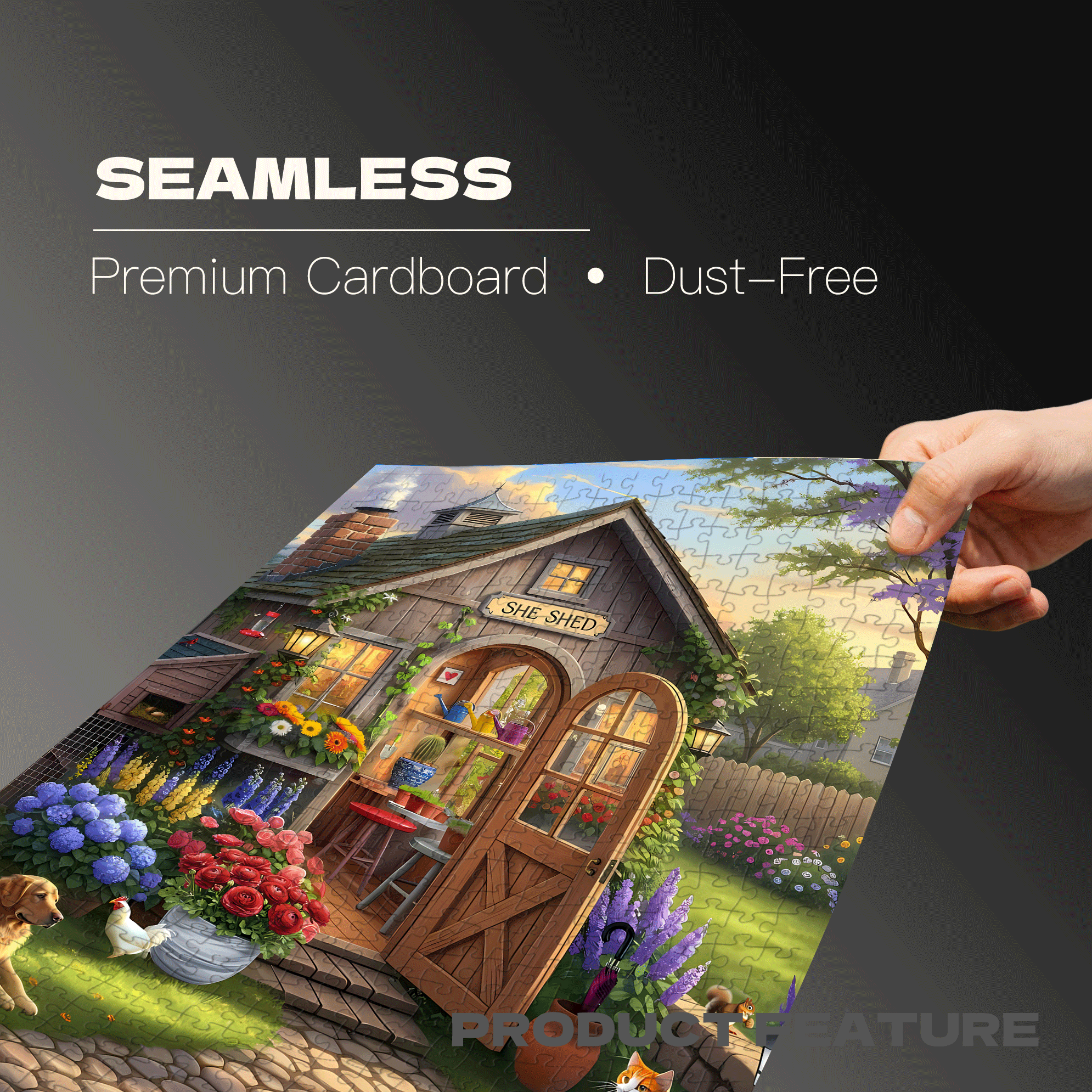 The Garden Shed 500pcs/1000pcs Jigsaw Puzzle, Scratch-Resistant, Interactive Family Game & Brain-Boosting DIY Decor, Perfect for Halloween, Christmas & New Year Gifts, Family Puzzle Game