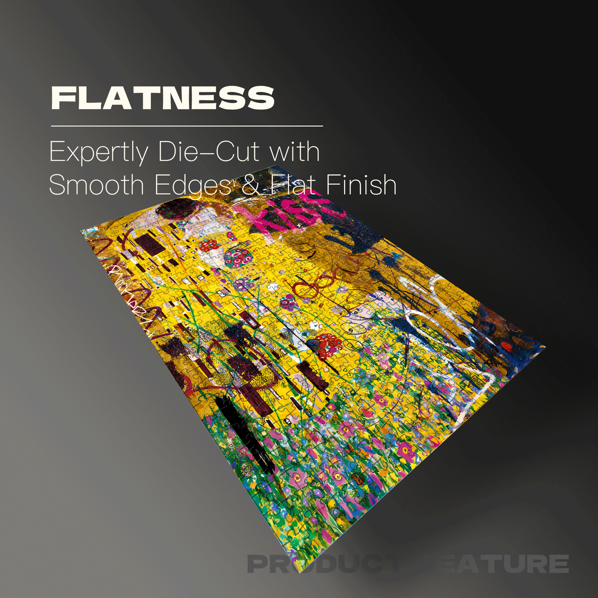 The Kiss of Lovers 500pcs/1000pcs Jigsaw Puzzle, Scratch-Resistant, Interactive Family Game & Brain-Boosting DIY Decor, Perfect for Halloween, Christmas & New Year Gifts, Family Puzzle Game