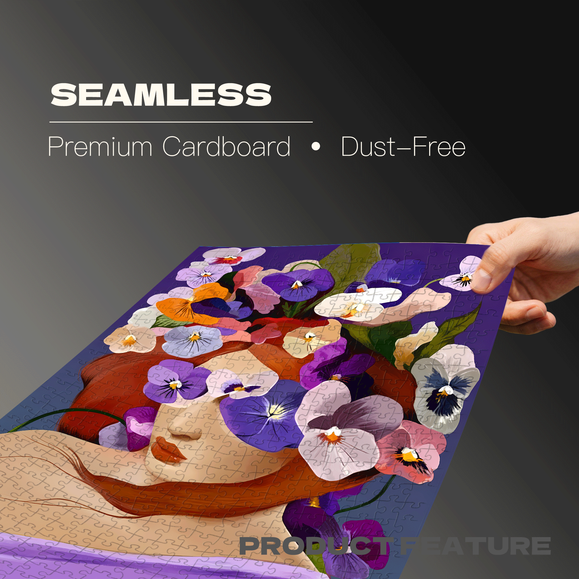 Violet 500pcs/1000pcs Jigsaw Puzzle, Scratch-Resistant, Interactive Family Game & Brain-Boosting DIY Decor, Perfect for Halloween, Christmas & New Year Gifts, Family Puzzle Game