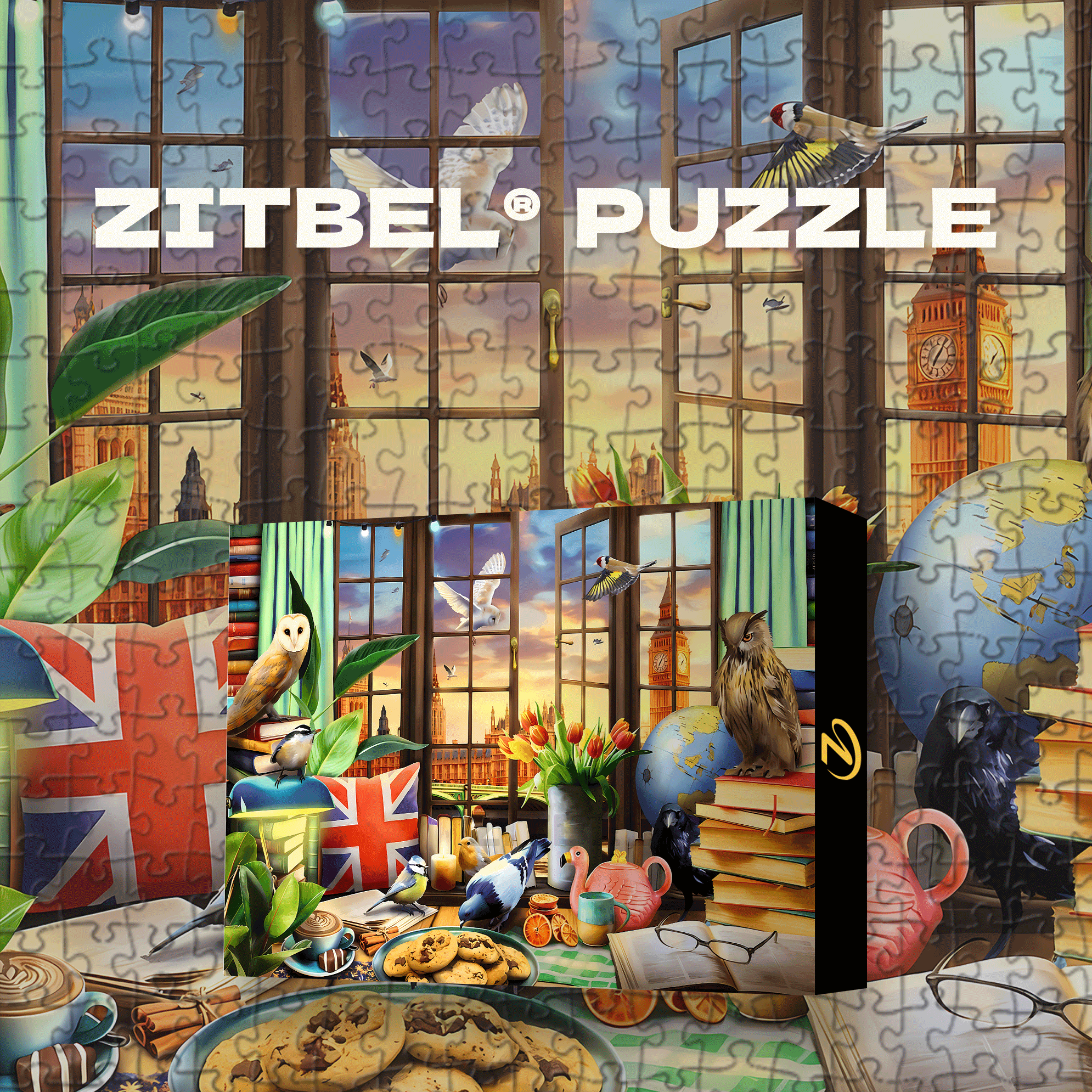 All Things British 500pcs/1000pcs Jigsaw Puzzle, Scratch-Resistant, Interactive Family Game & Brain-Boosting DIY Decor, Perfect for Halloween, Christmas & New Year Gifts, Family Puzzle Game