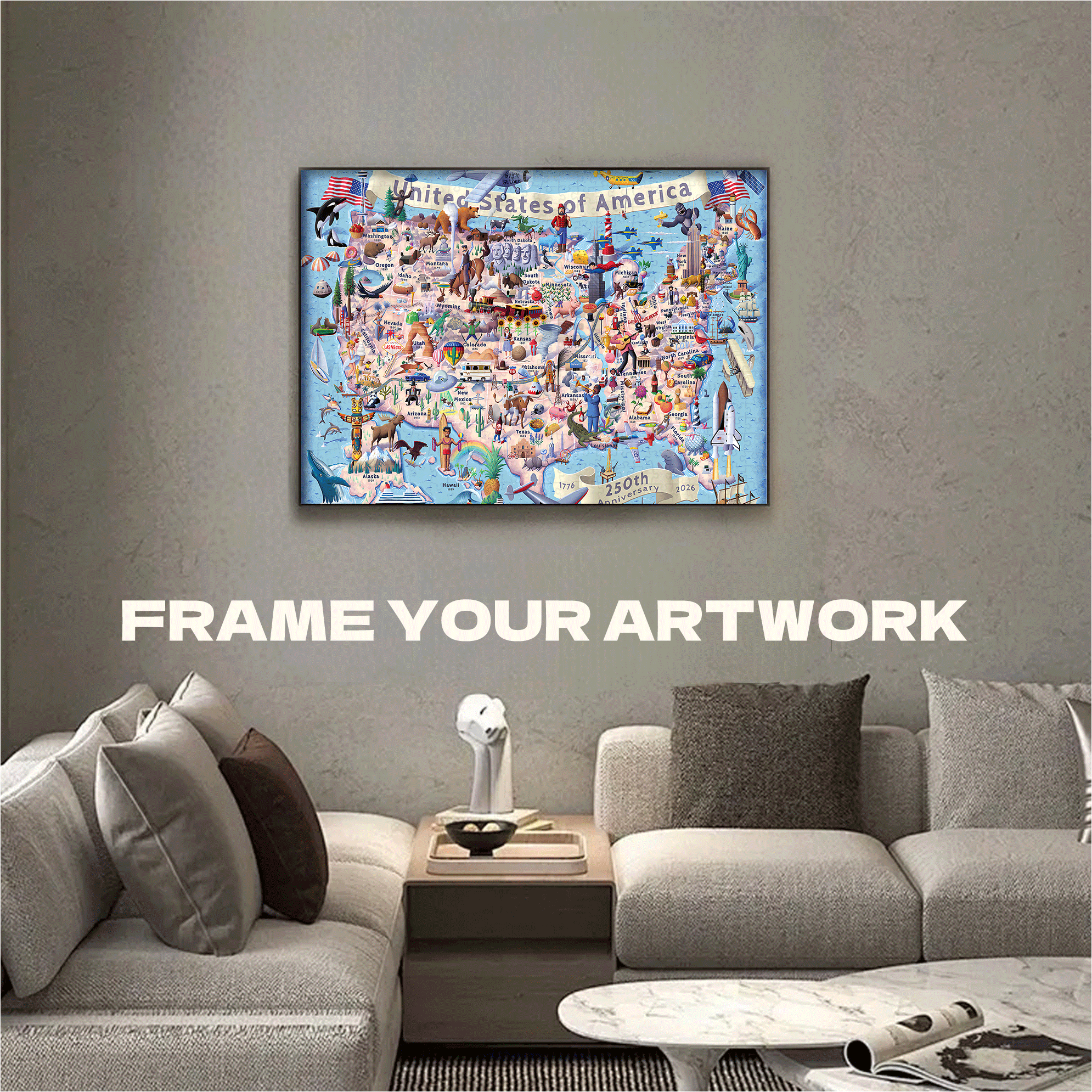 America The Beautiful 500pcs/1000pcs Jigsaw Puzzle, Scratch-Resistant, Interactive Family Game & Brain-Boosting DIY Decor, Perfect for Halloween, Christmas & New Year Gifts, Family Puzzle Game