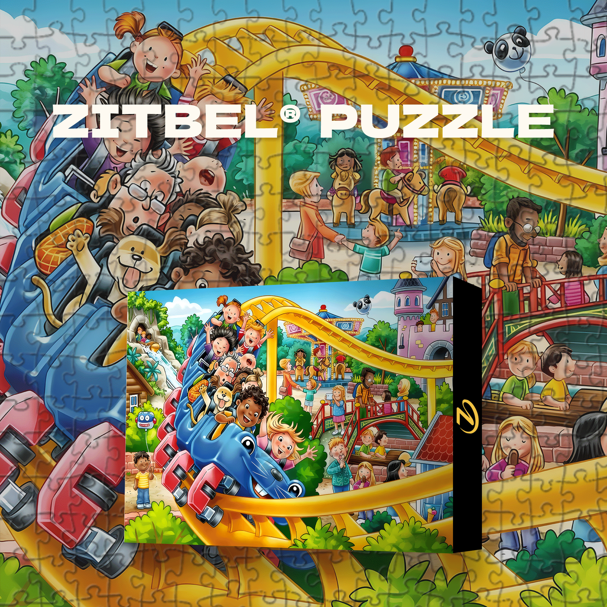 Amusement Park 2 500pcs/1000pcs Jigsaw Puzzle, Scratch-Resistant, Interactive Family Game & Brain-Boosting DIY Decor, Perfect for Halloween, Christmas & New Year Gifts, Family Puzzle Game