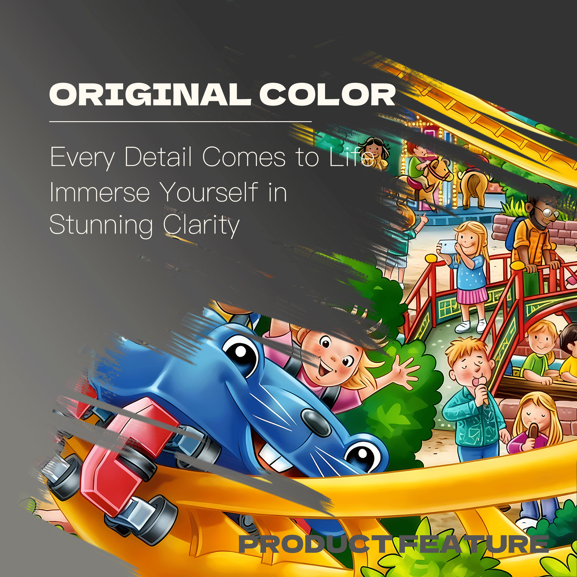Amusement Park 2 500pcs/1000pcs Jigsaw Puzzle, Scratch-Resistant, Interactive Family Game & Brain-Boosting DIY Decor, Perfect for Halloween, Christmas & New Year Gifts, Family Puzzle Game